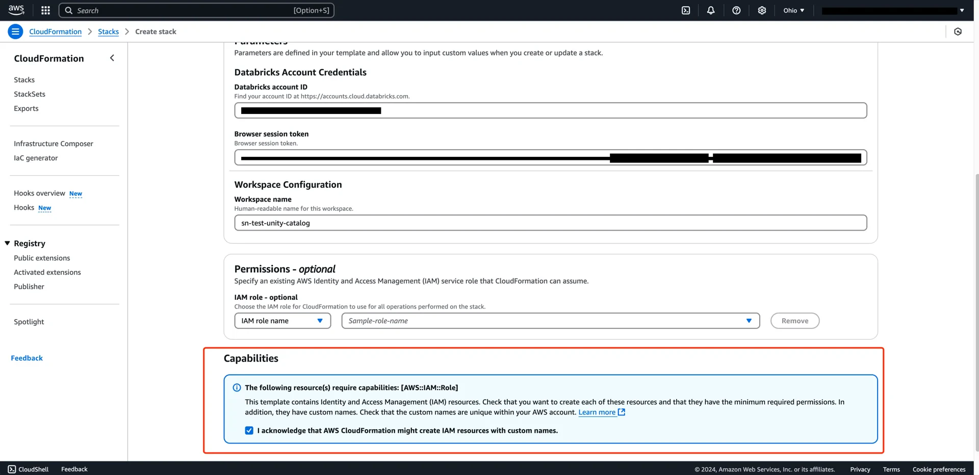 Create CloudFormation stack