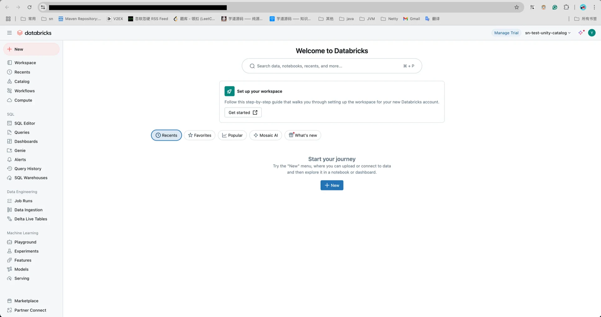 Unity Catalog console
