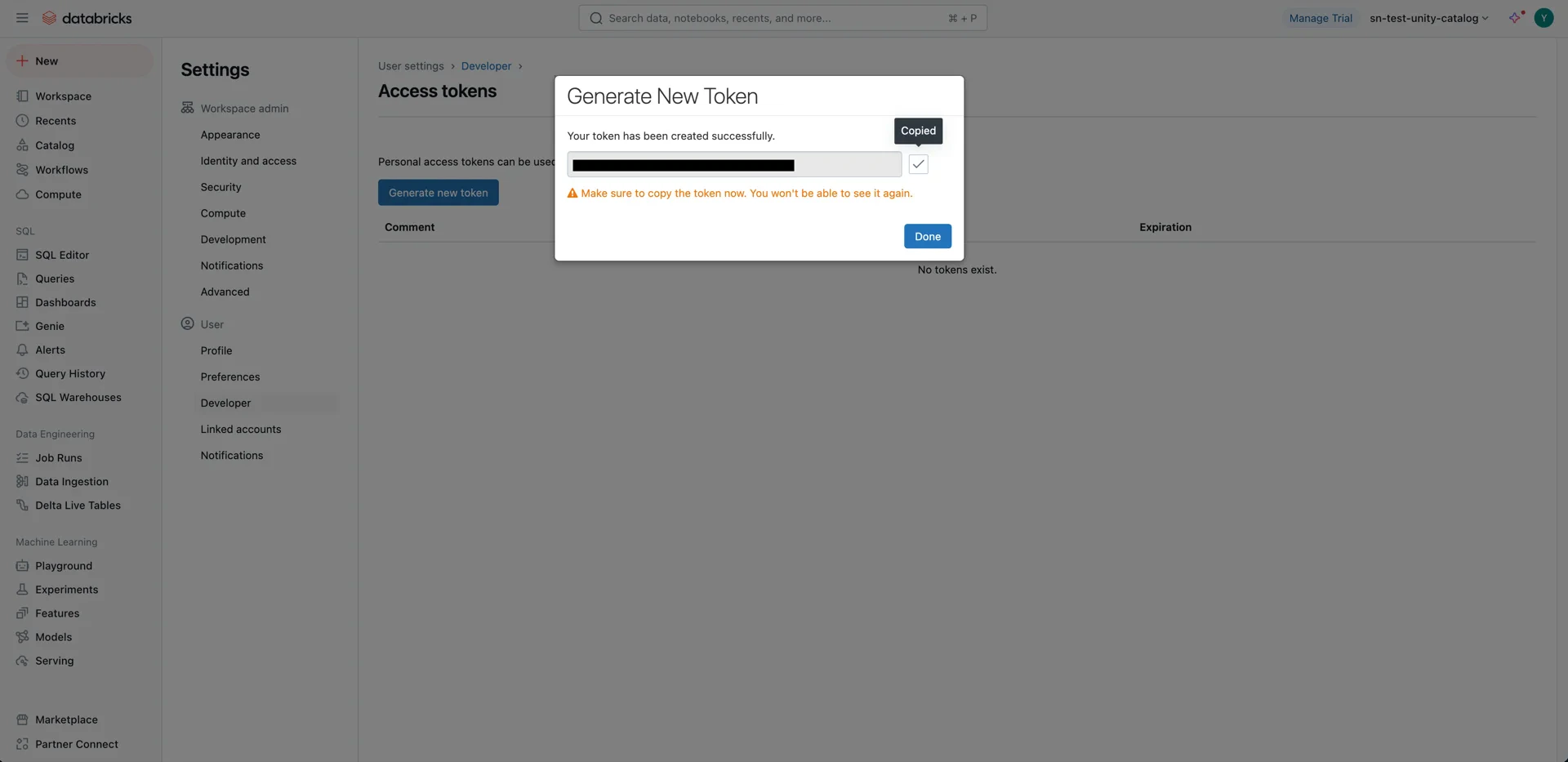 Create token