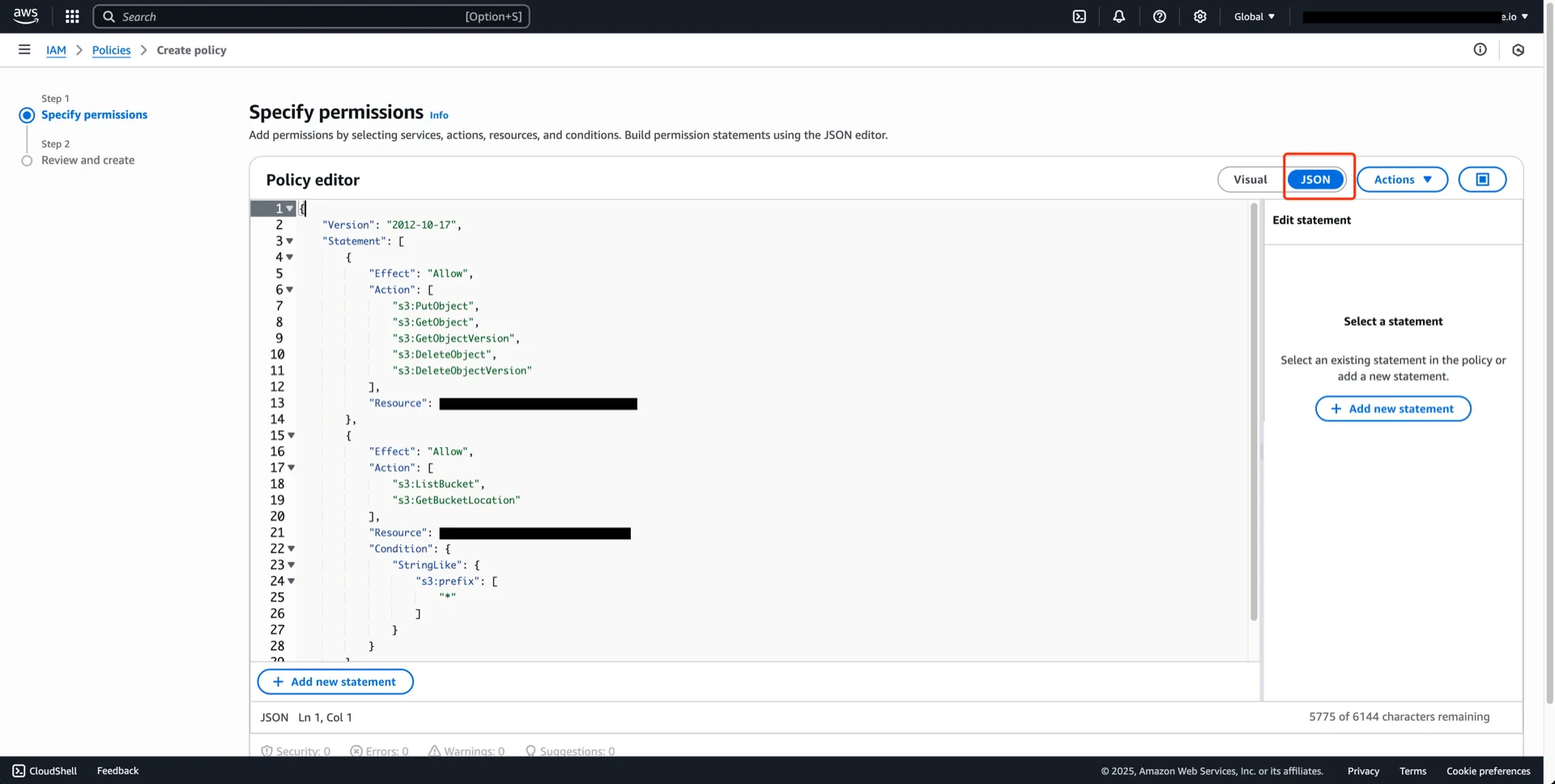 Policy JSON