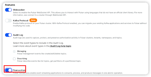 Transactions on Cloud