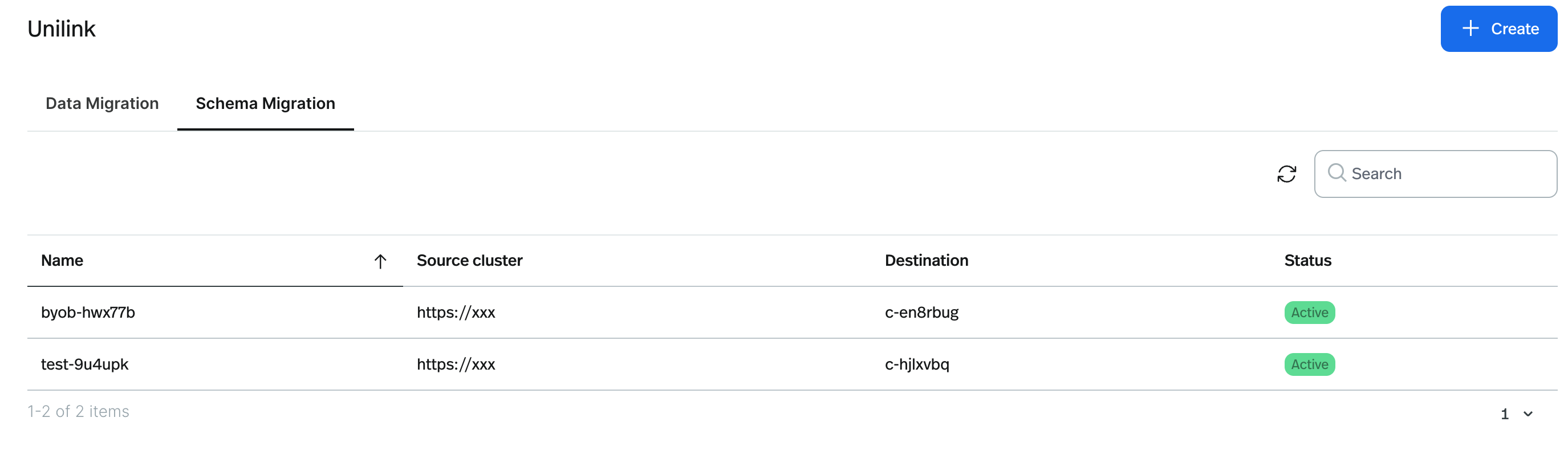 UniLink Schema List