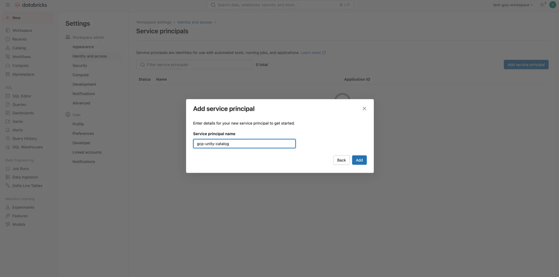 Create service principal