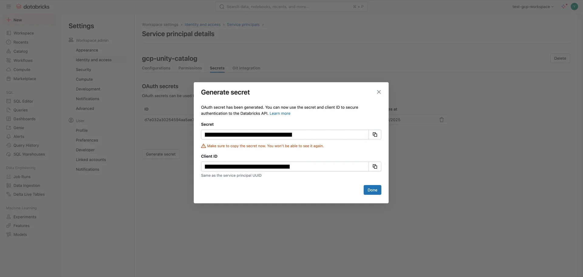 Client ID and Secret