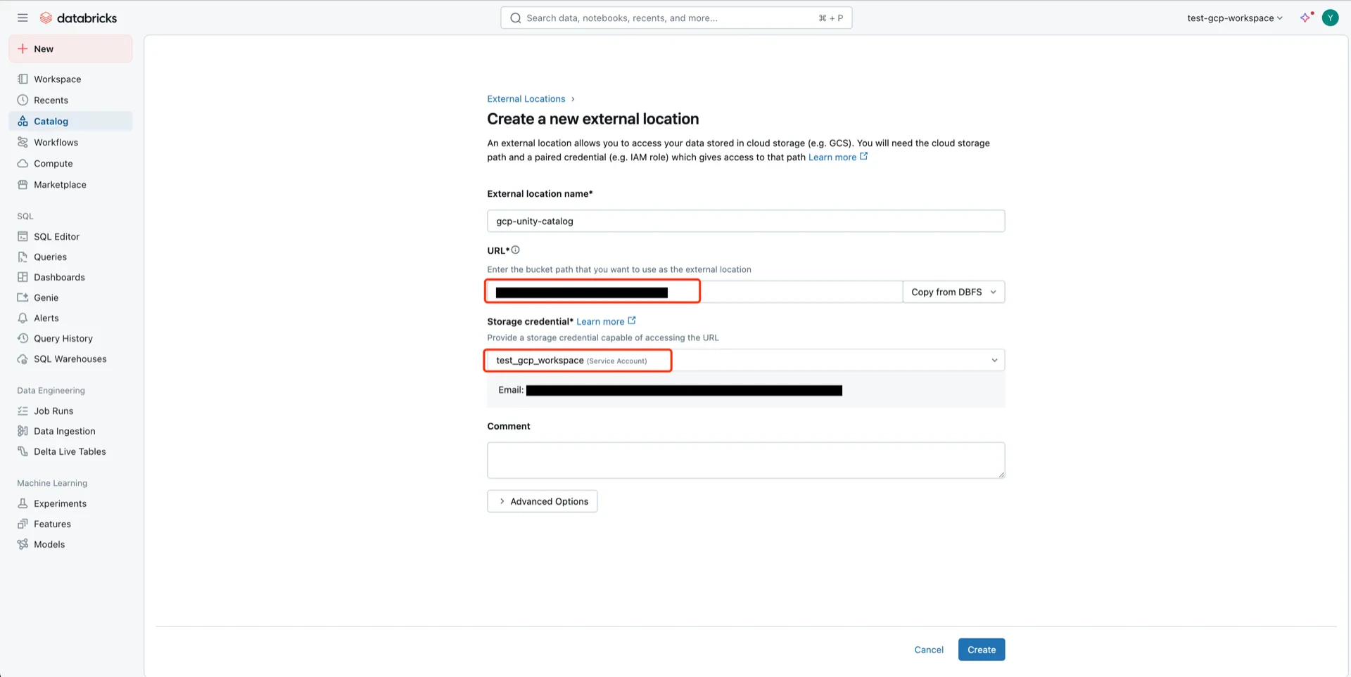 External location form