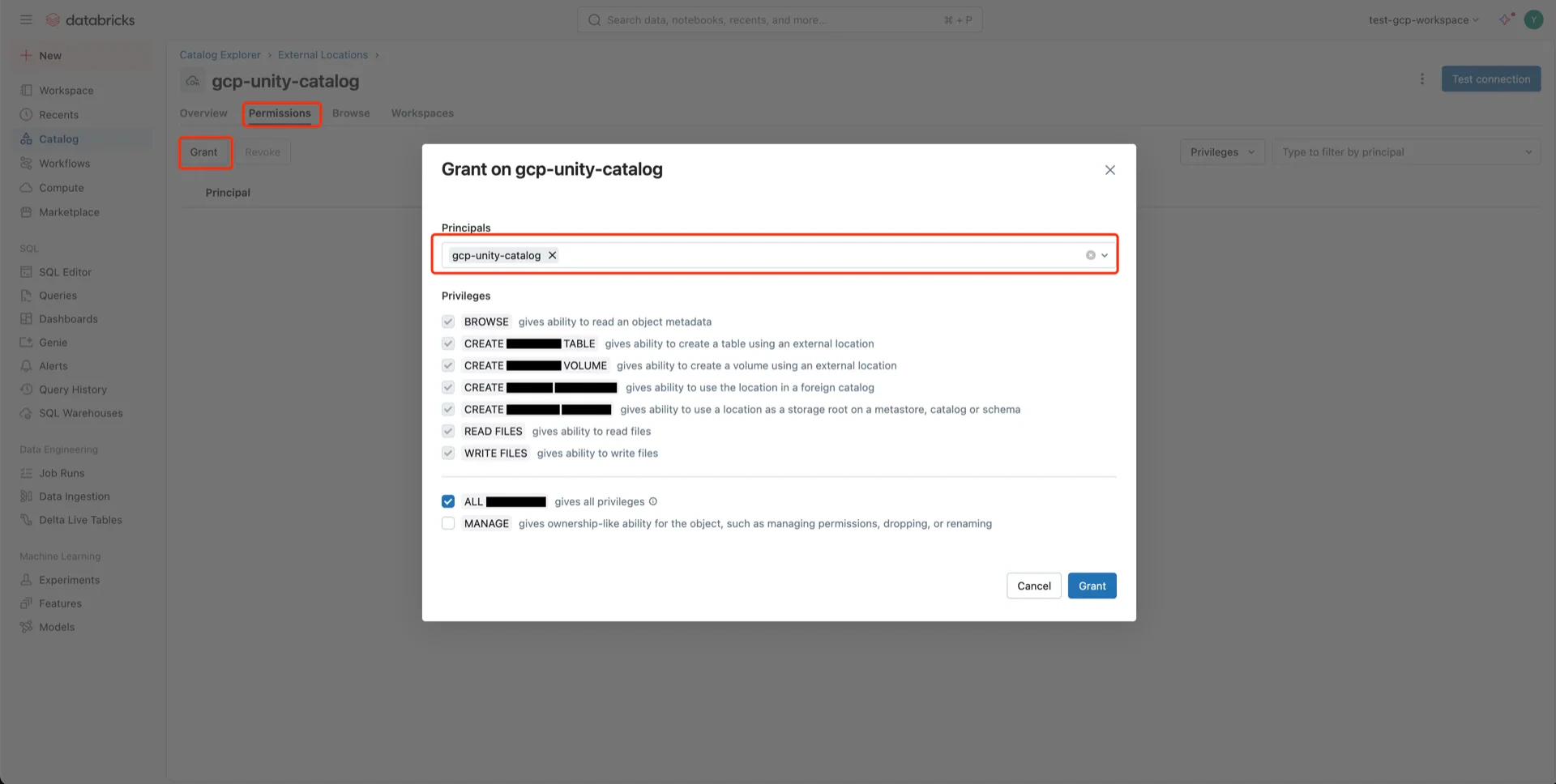 Grant OAuth2 permissions