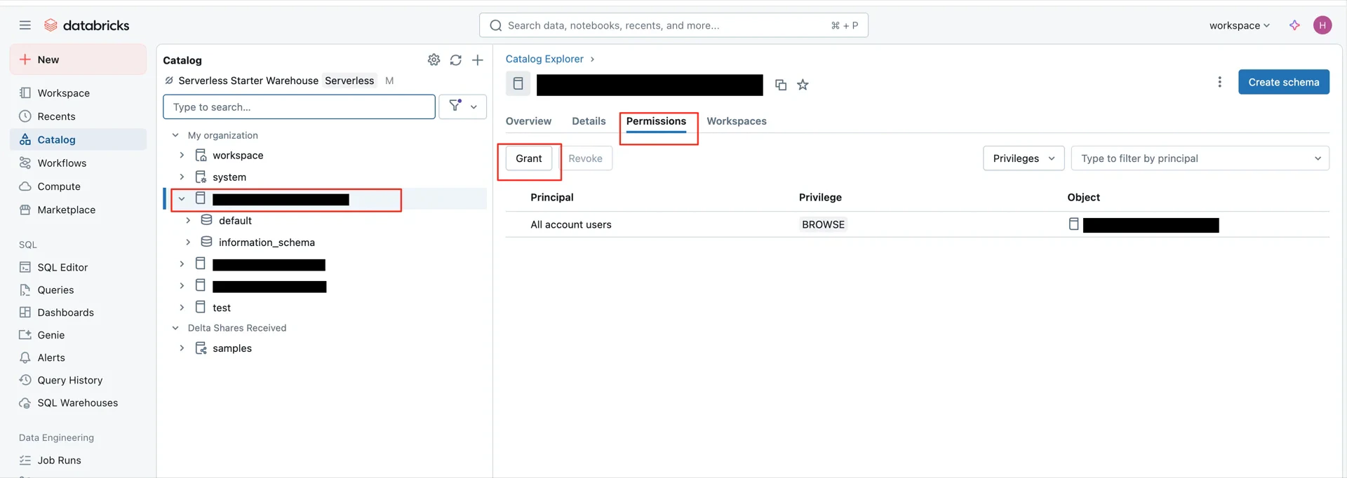 Grant permissions
