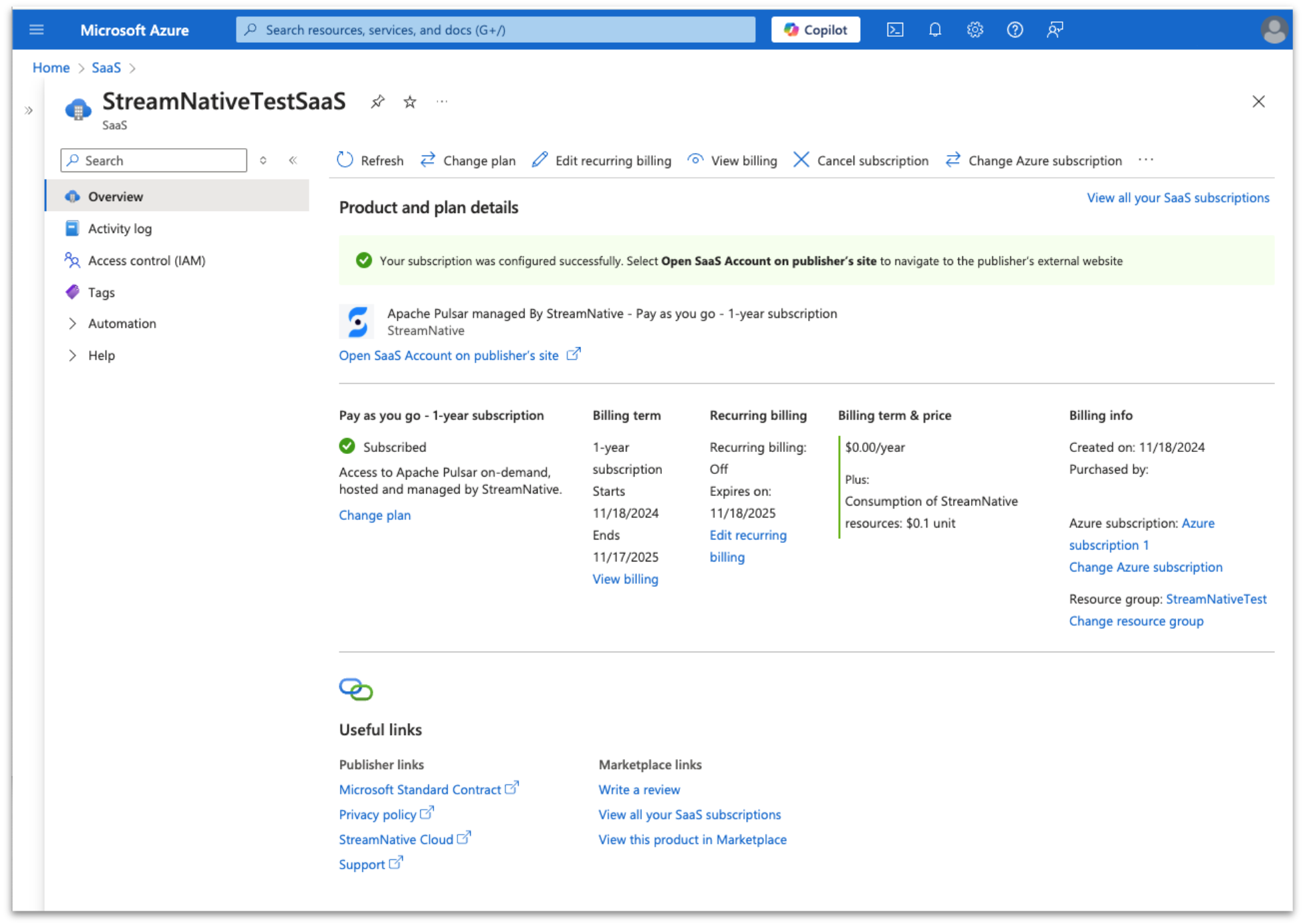 Get started with StreamNative Cloud on Azure Cloud Marketplace with Pay ...