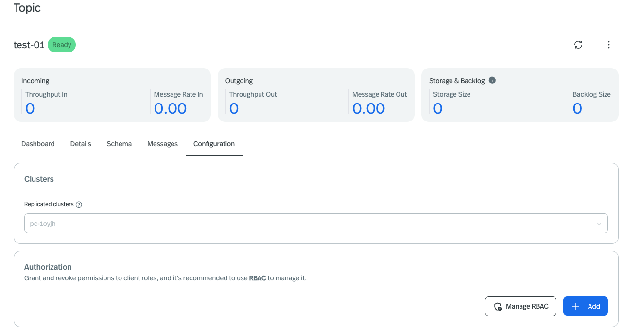 screenshot of the topic policies tab