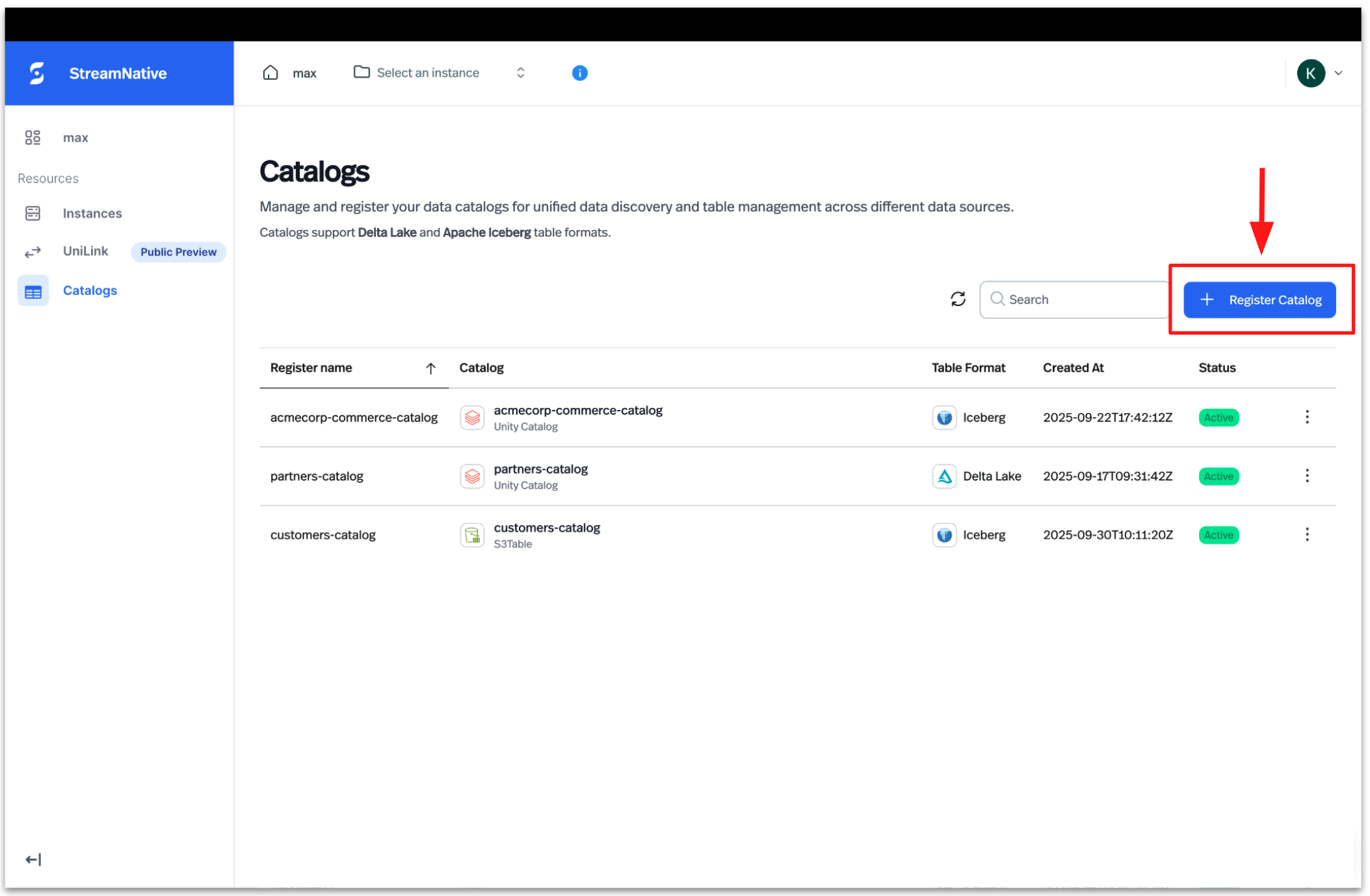 StreamNative Catalogs