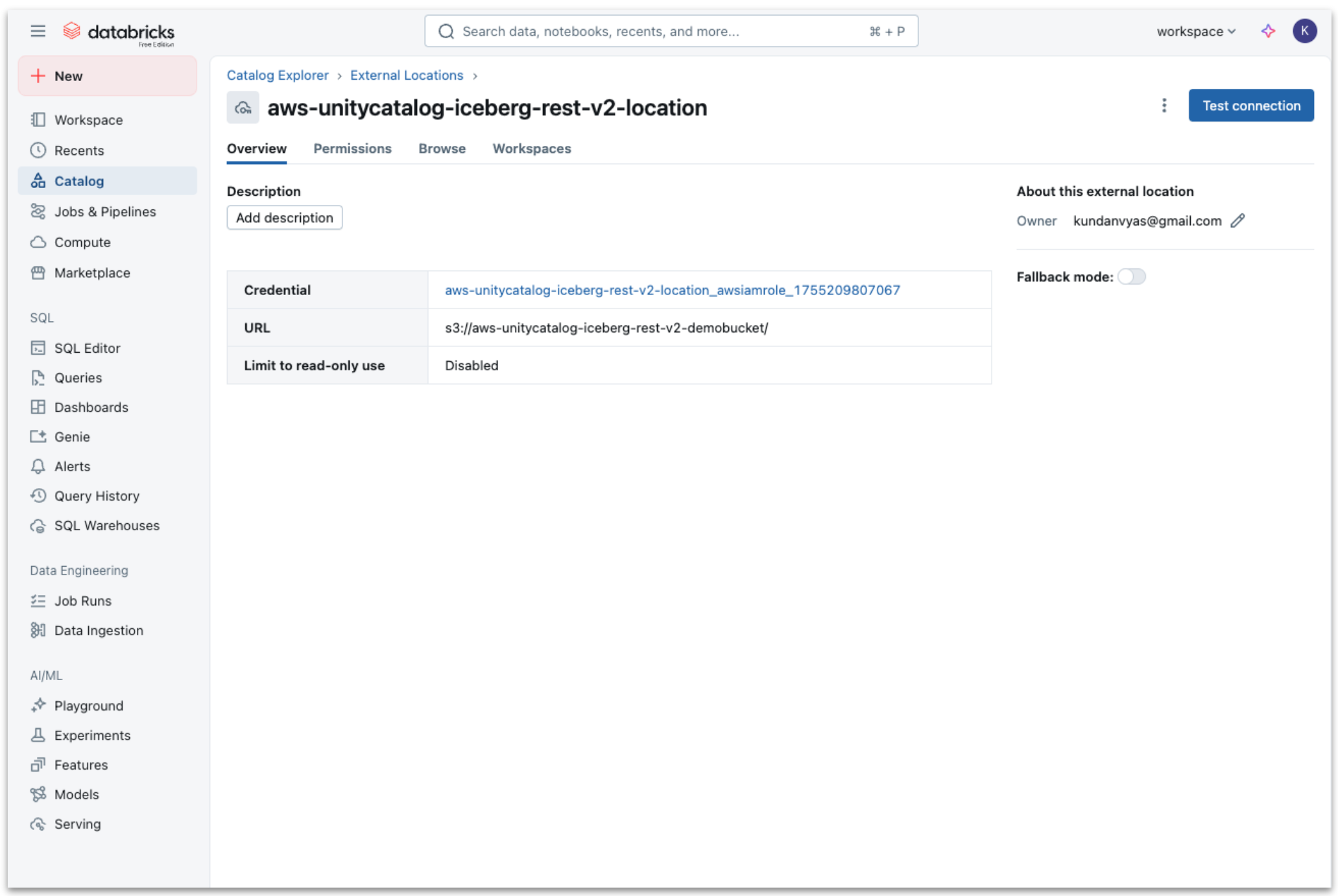 Creat storage bucket databricks