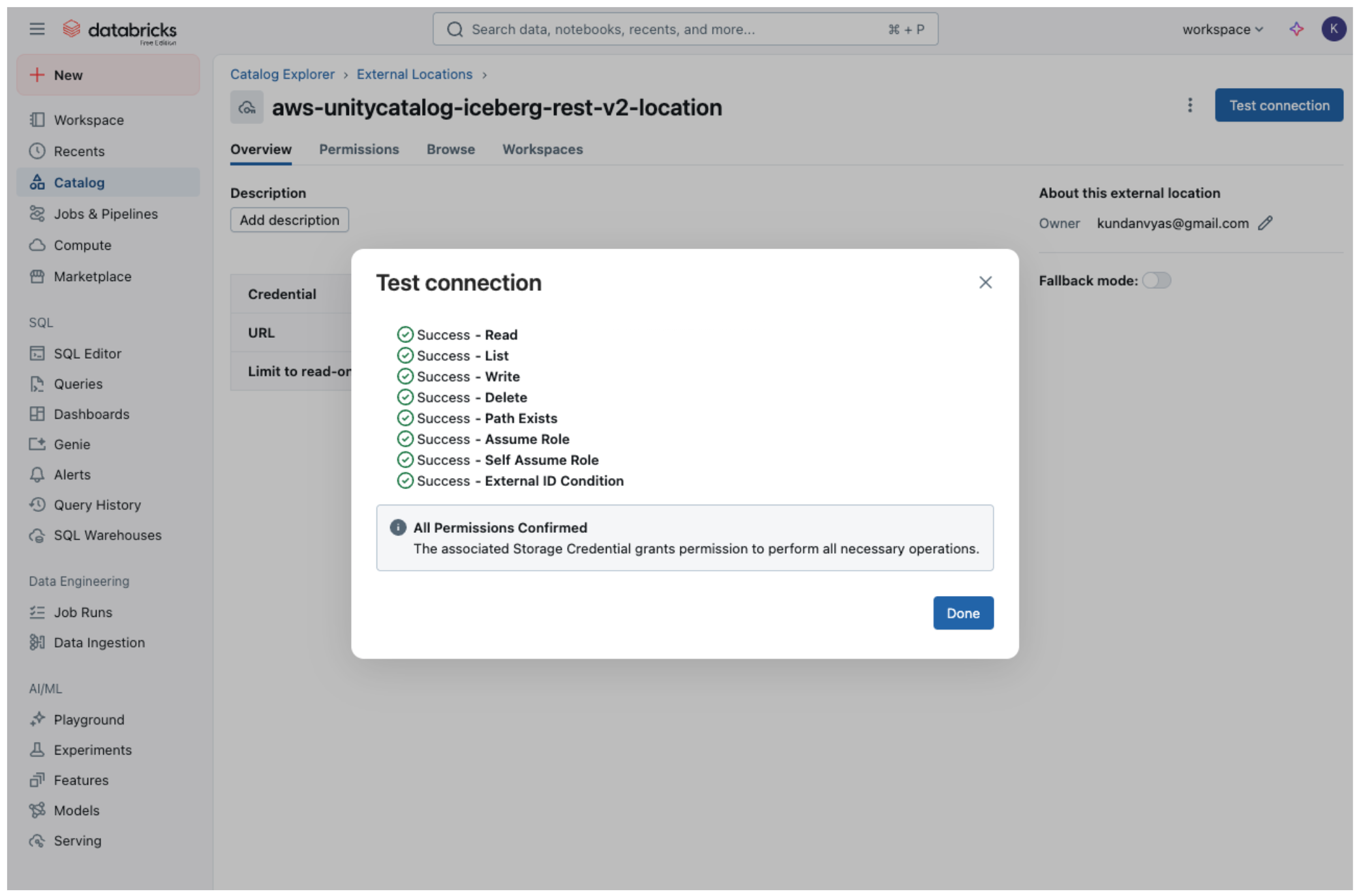 Creat storage bucket databricks
