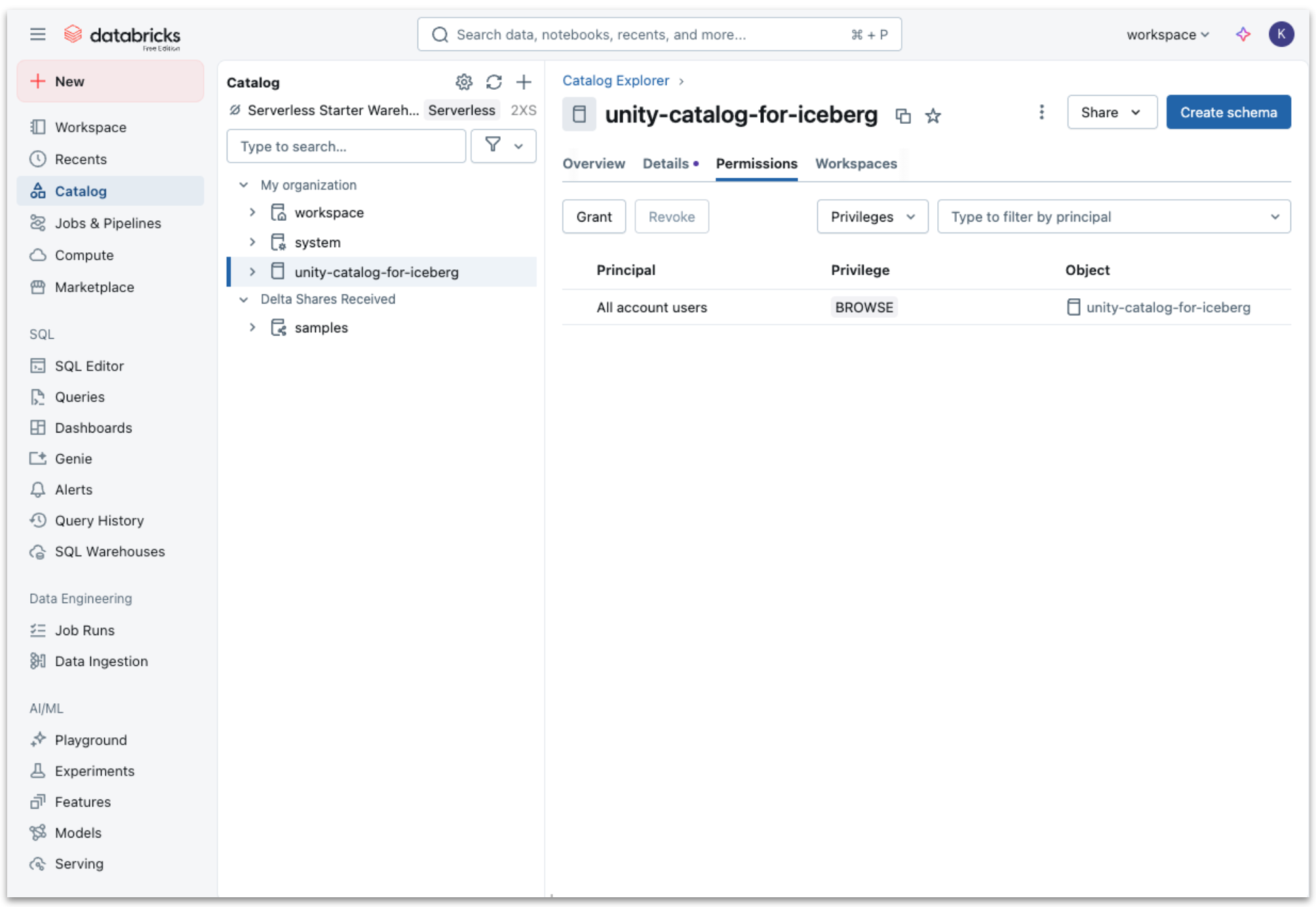 Creat storage bucket databricks