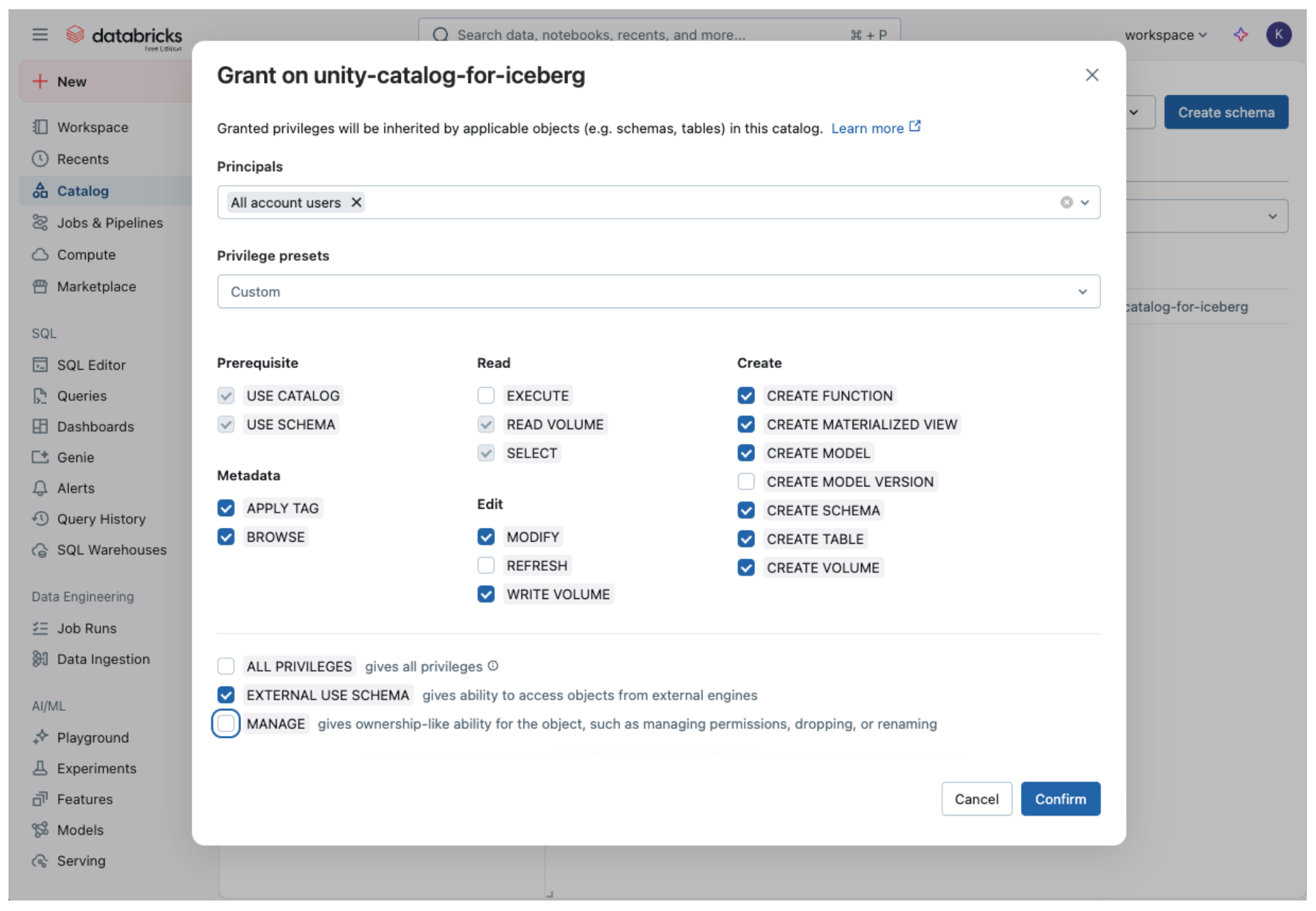 Creat storage bucket databricks