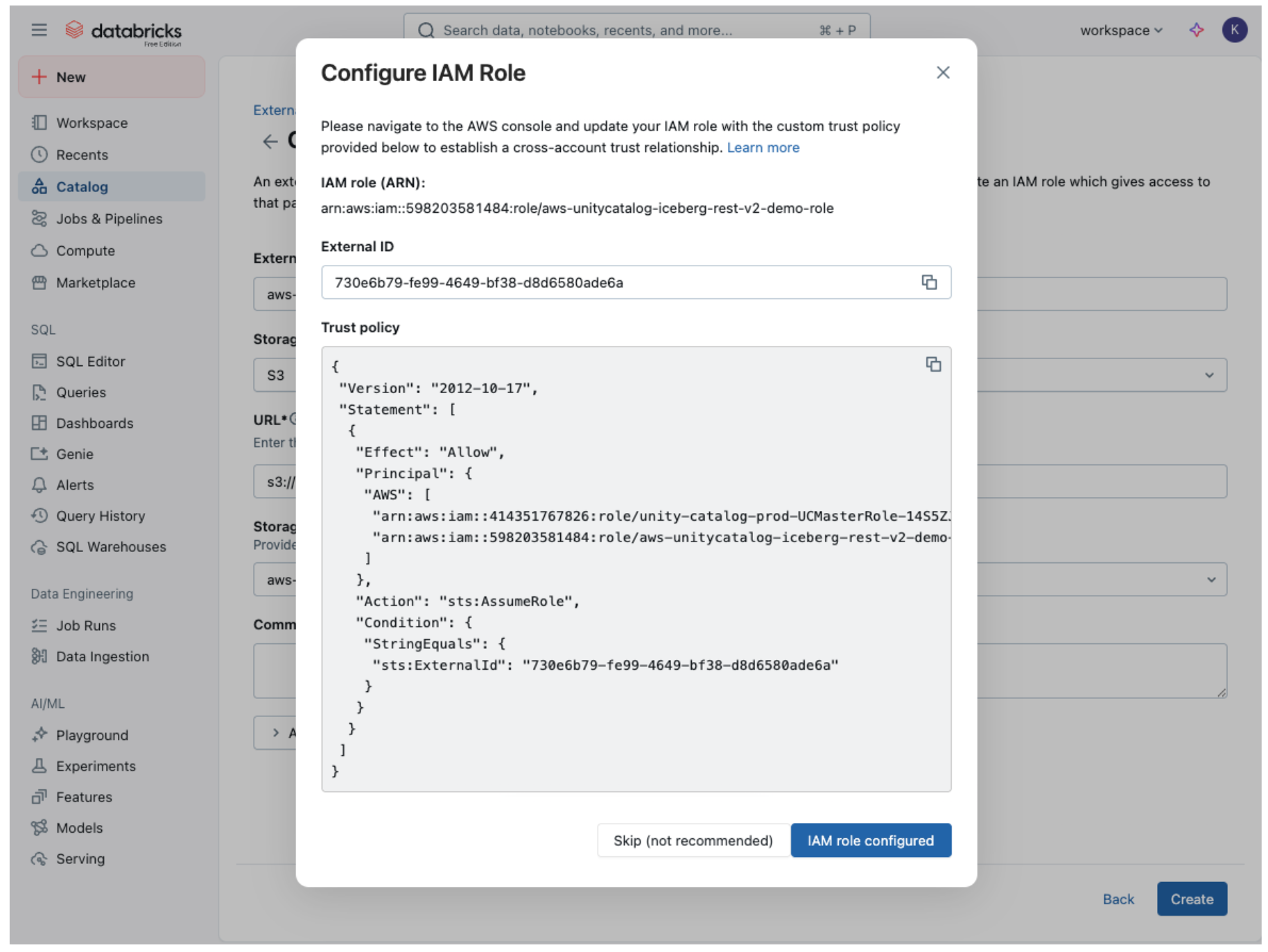 Creat storage bucket databricks