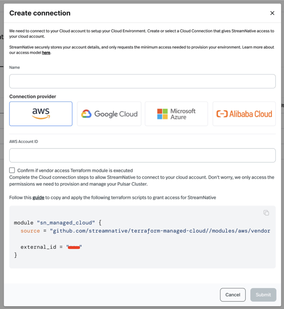 Create CloudConnection