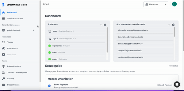 gif of kafka client setup process through wizard