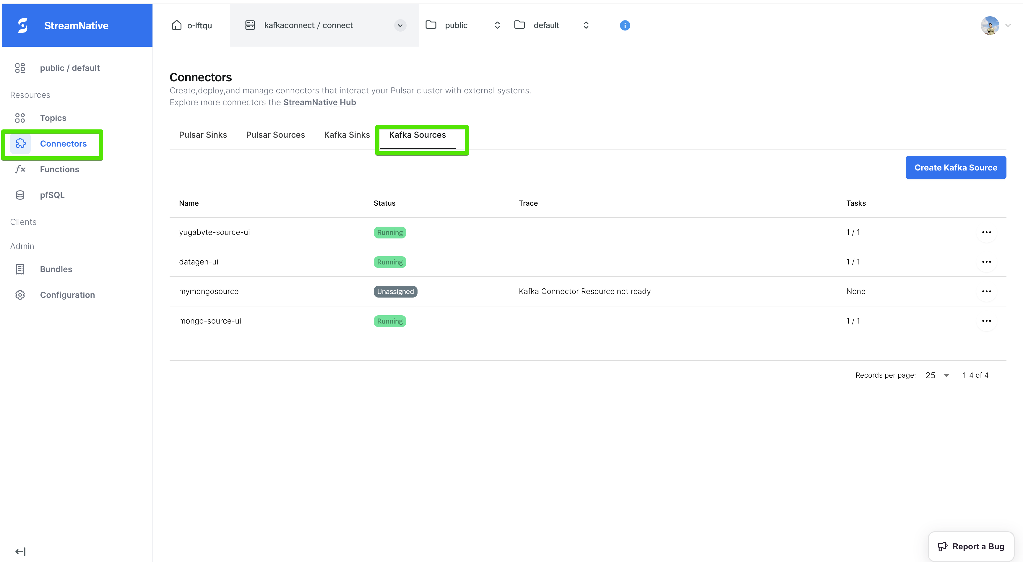 image of kafka source connector list overview
