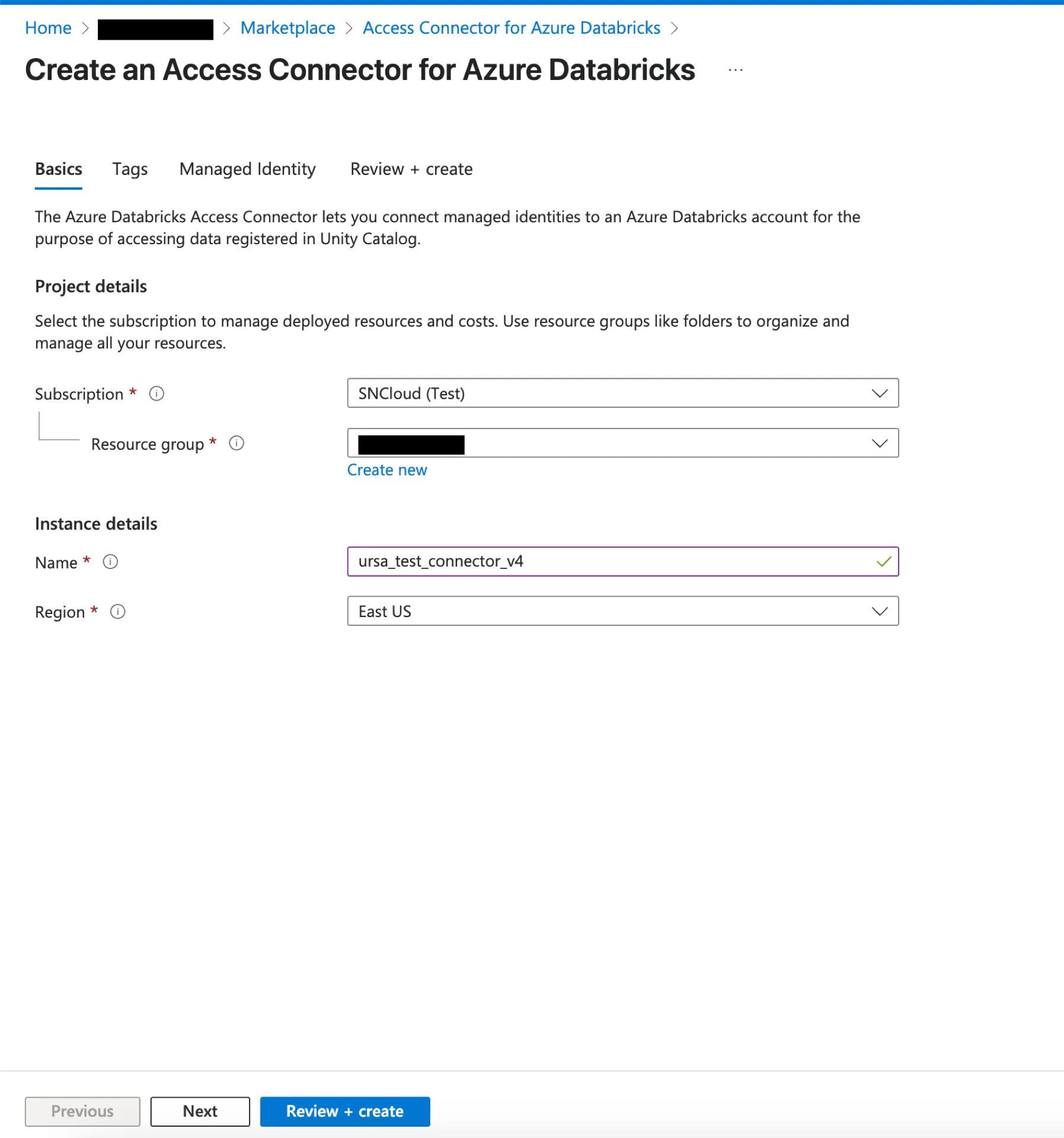 Access Connector settings