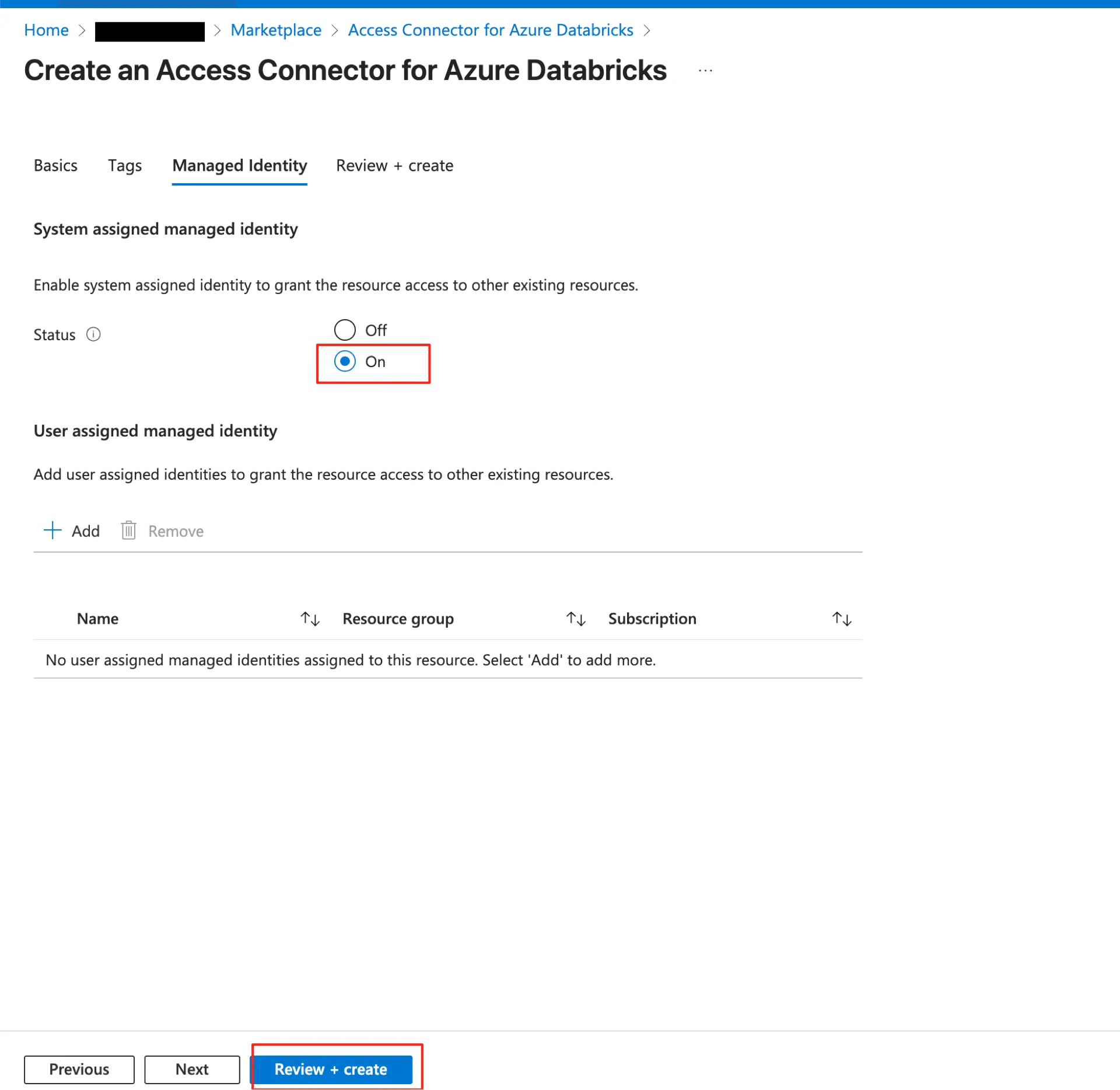 Access Connector created