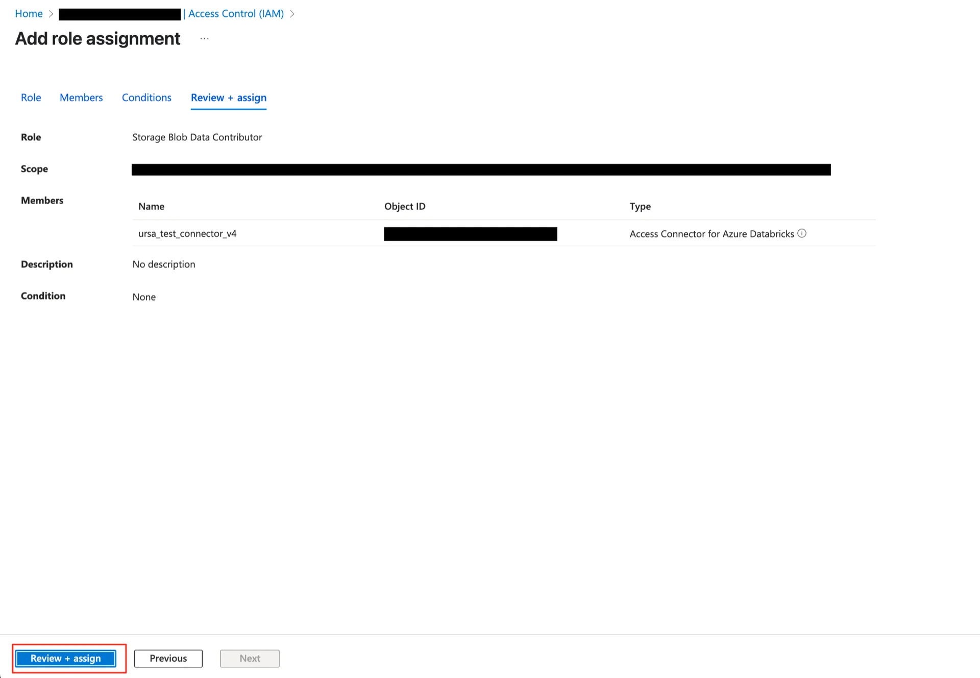 Grant Blob Data Contributor