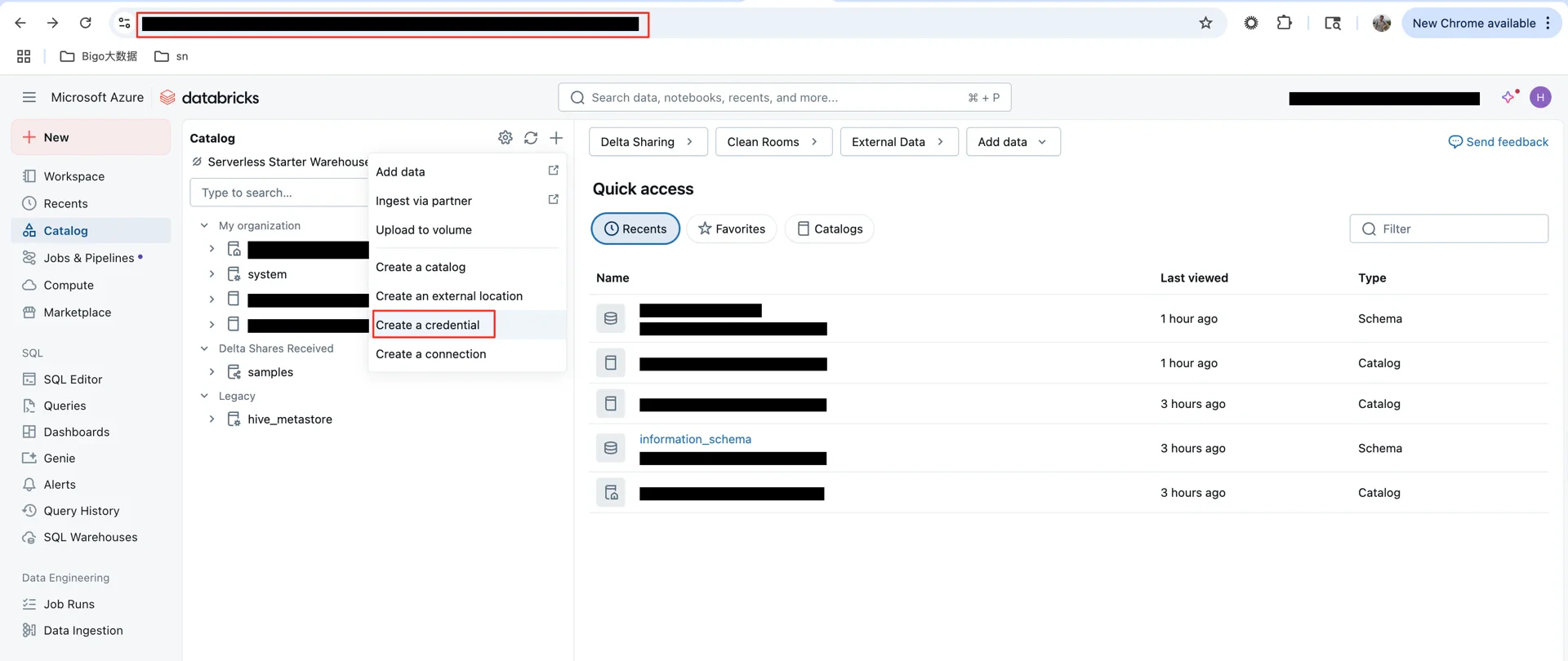 Create credential