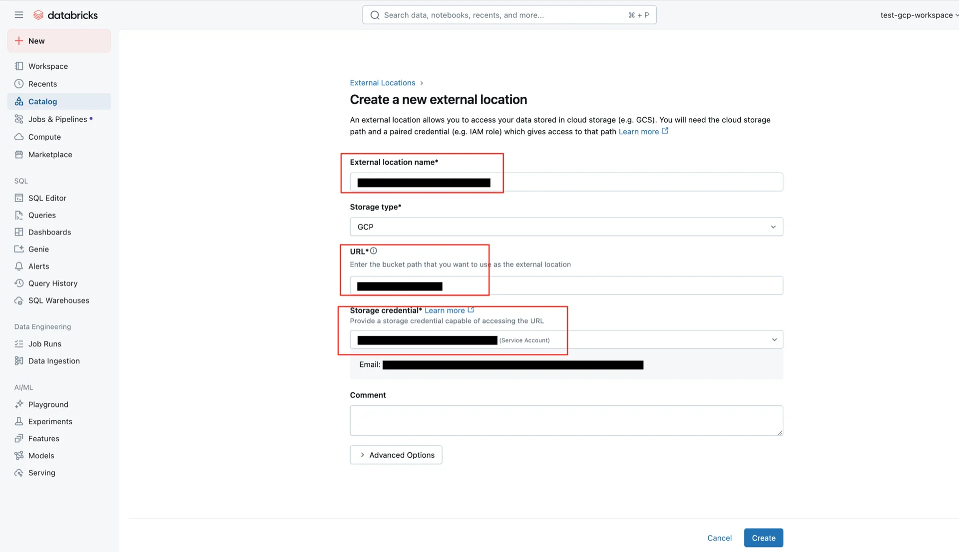 External location settings