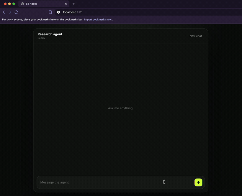 A durable agent reconnecting after a browser refresh