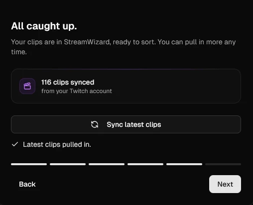 Sync clips step