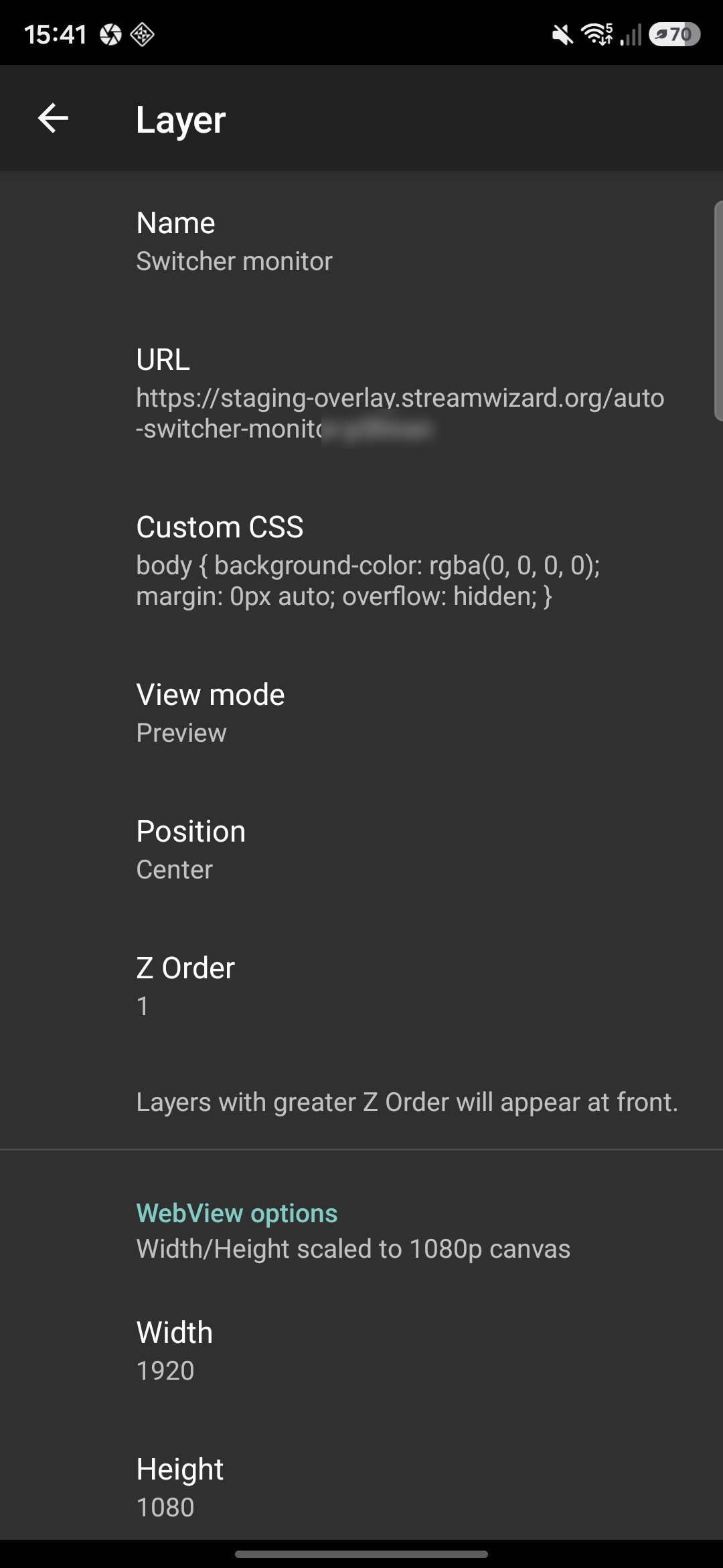 IRL Pro web overlay layer settings