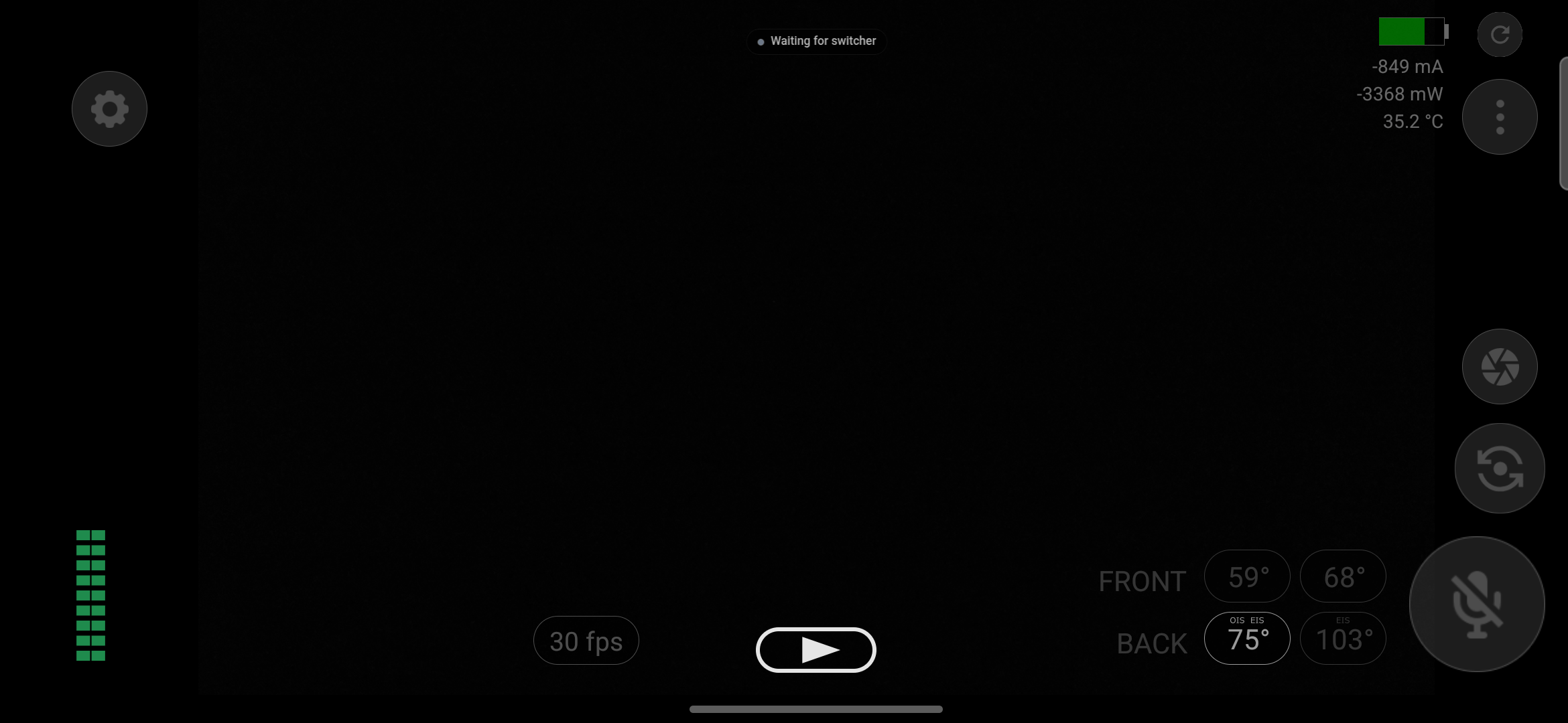 IRL Pro preview showing the switcher status chip