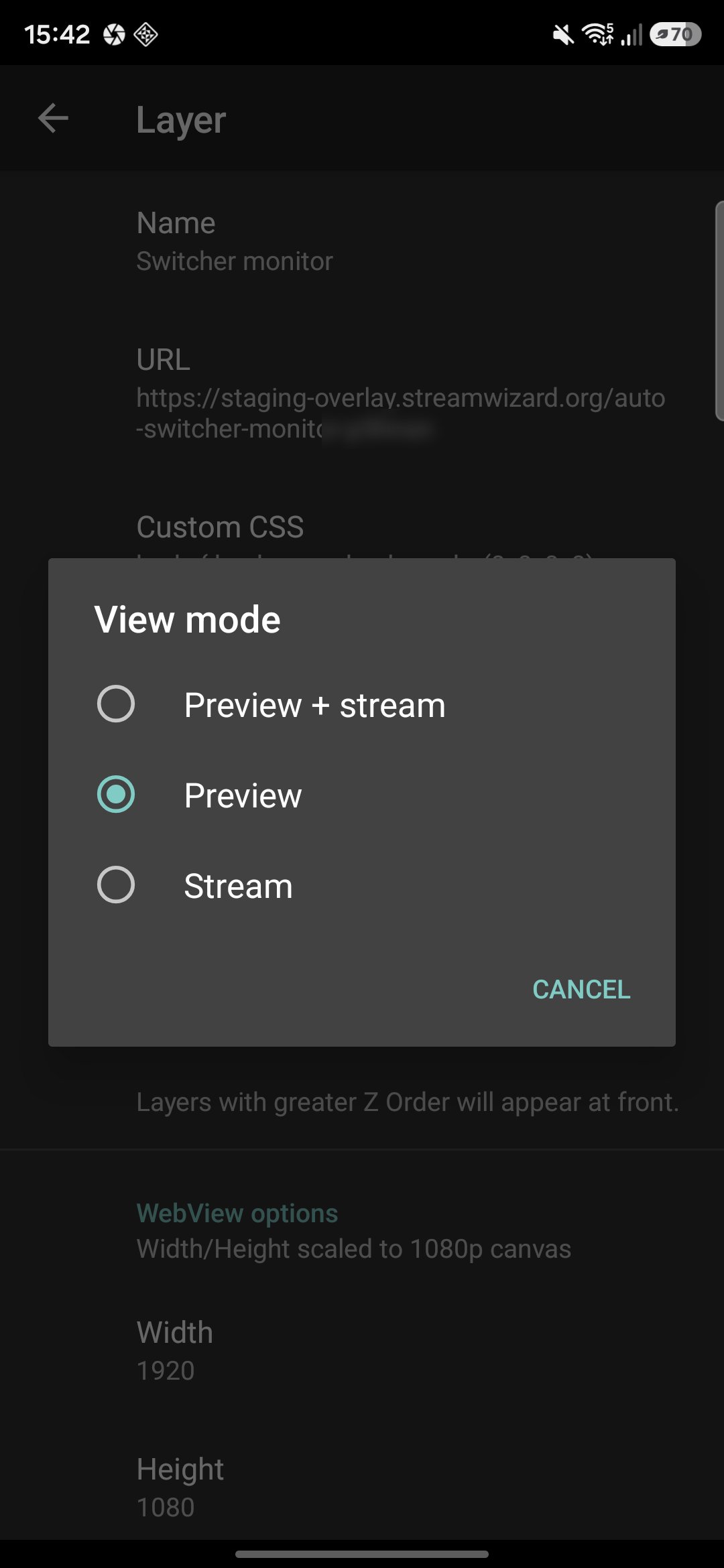 IRL Pro view mode options