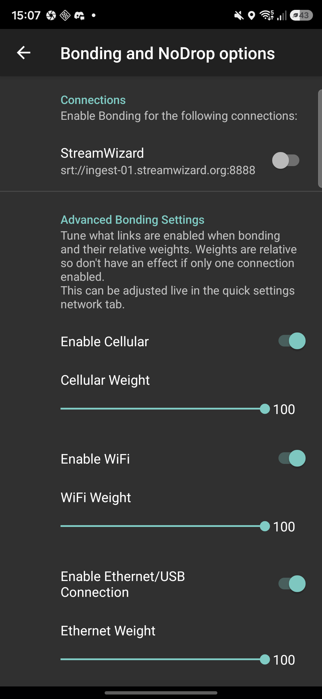IRL Pro advanced bonding settings