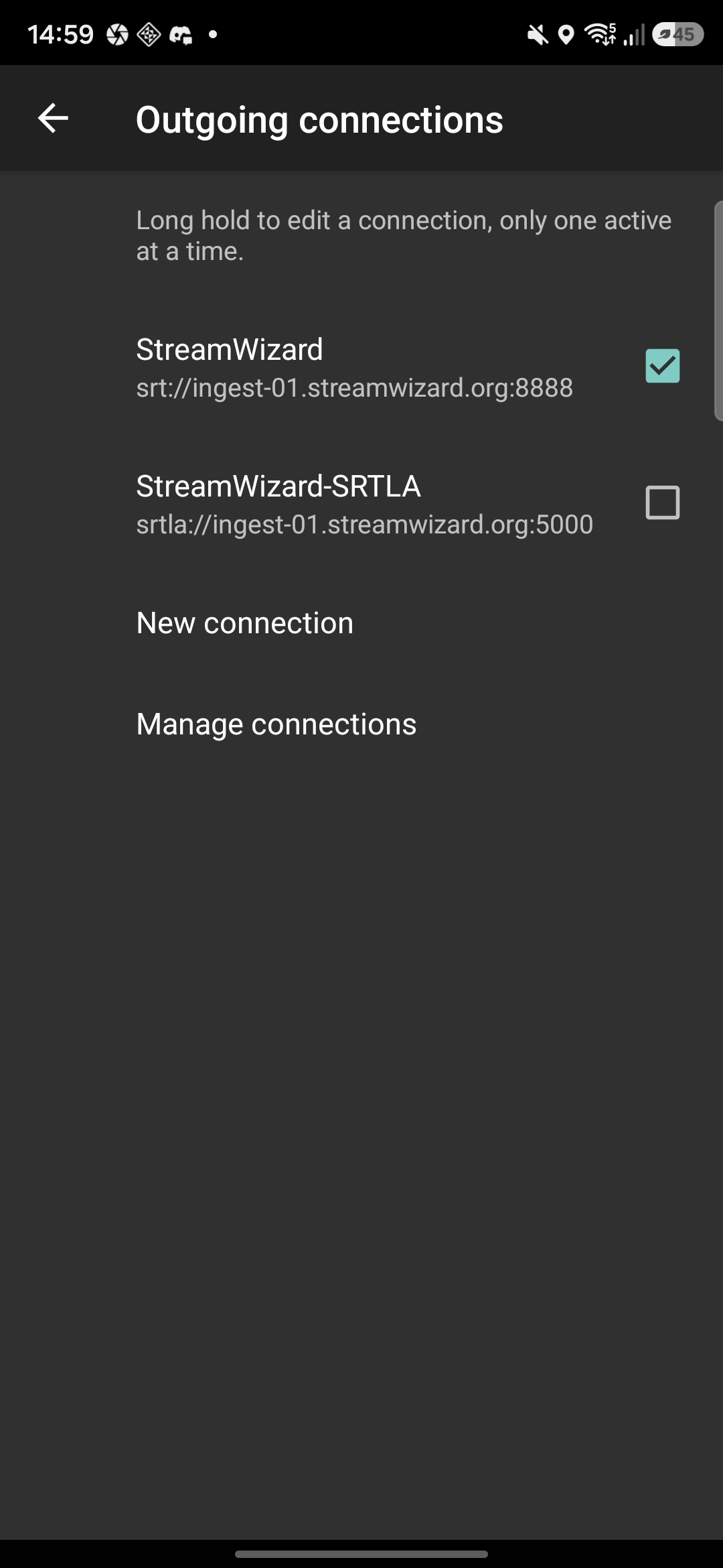 IRL Pro connections list