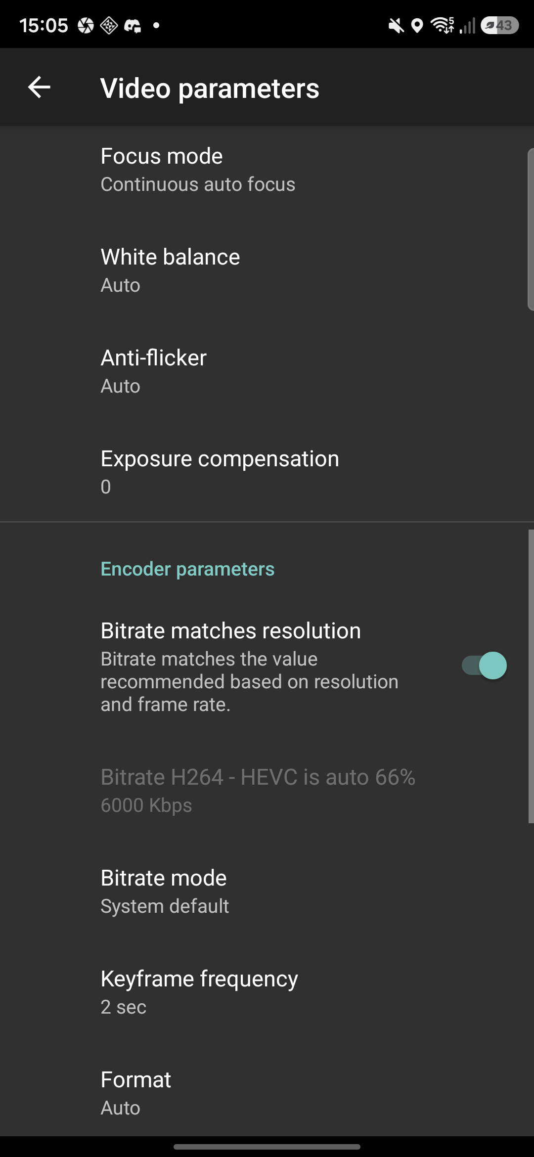 IRL Pro encoder settings