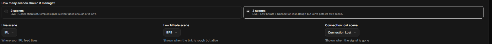 Auto switcher scene pickers