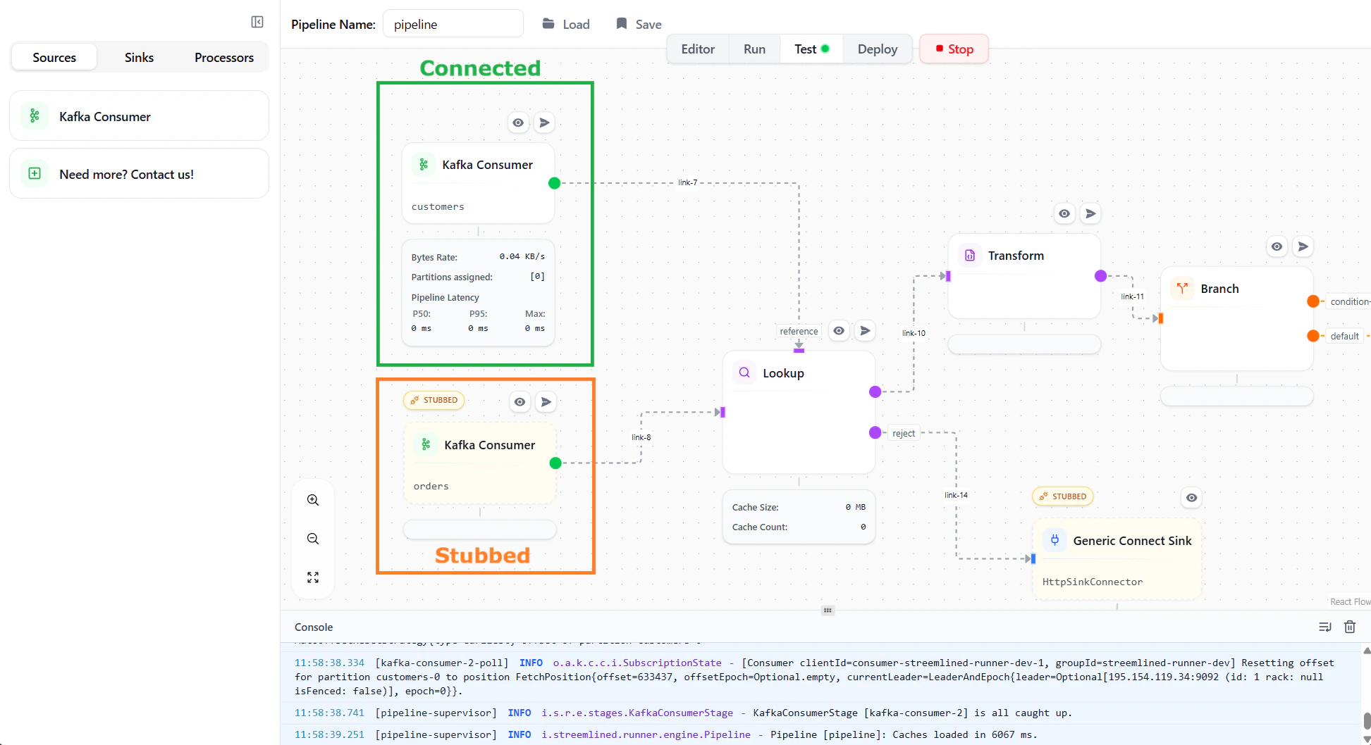 Test Run Mode Interface
