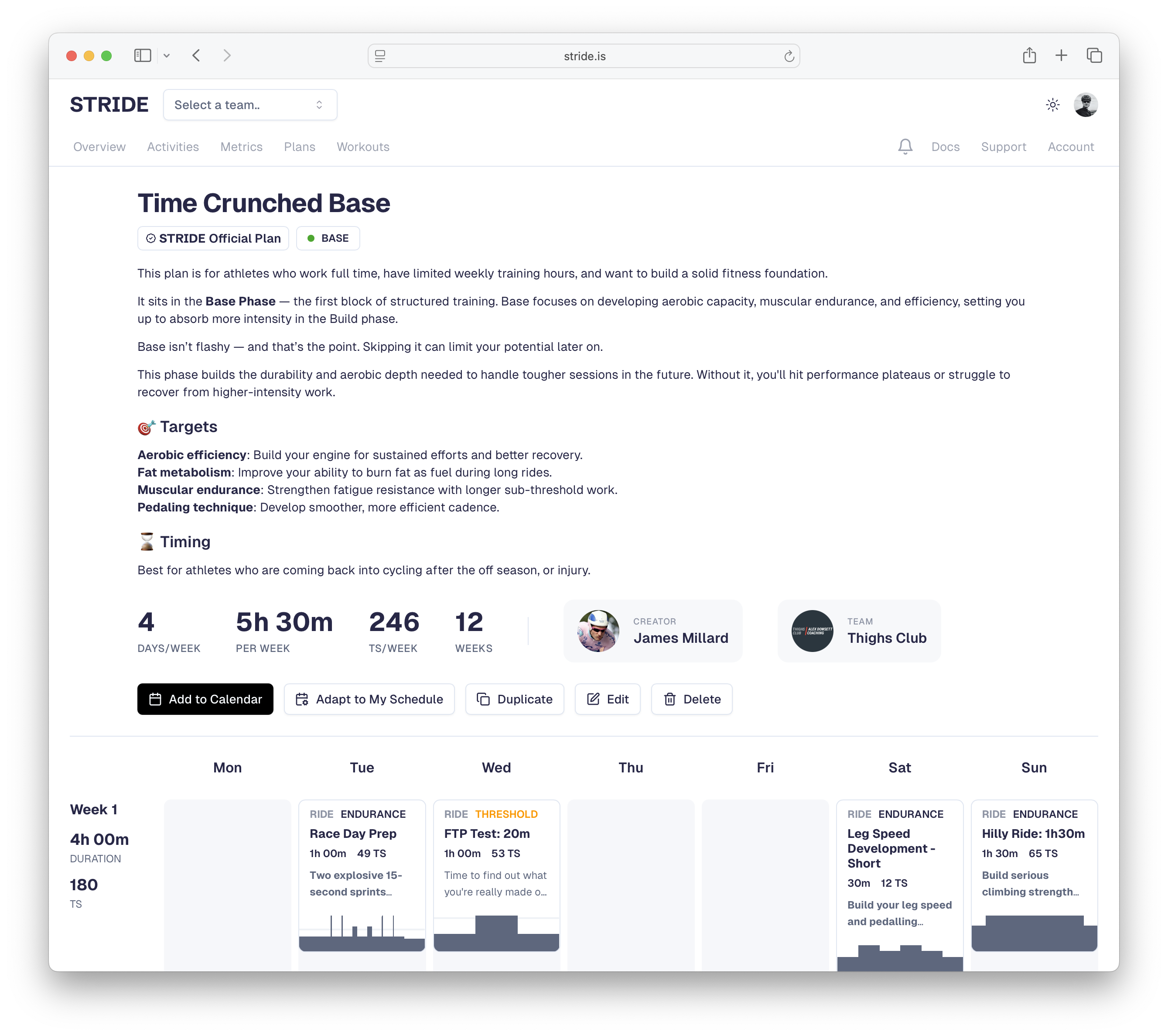 Stride Dashboard