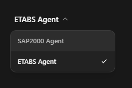 Select ETABS or SAP2000 Agent