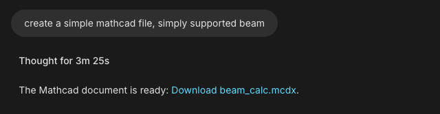 A completed task in the chat: the prompt, the agent's progress, and the finished document ready to download