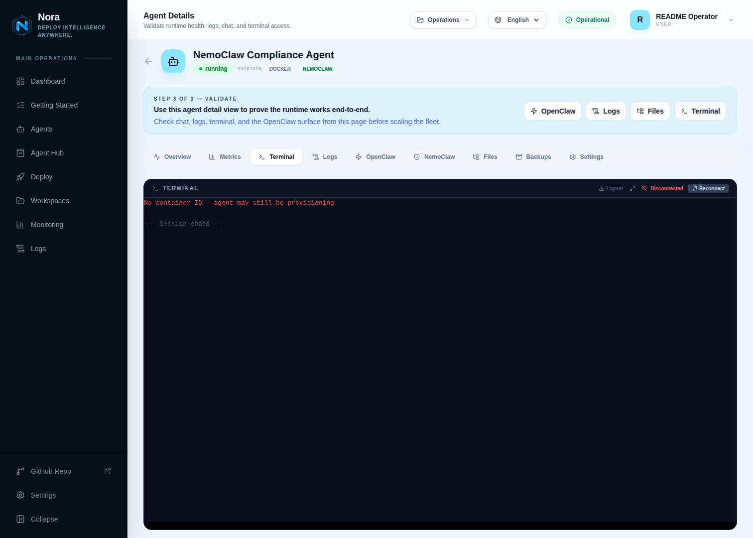 NemoClaw terminal — interactive shell with policy gating applied to commands