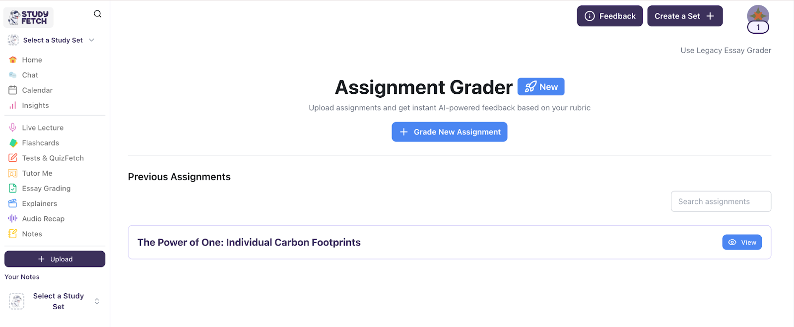 Click the Grade New Assignment button Image showing the Grade New Assignment button.