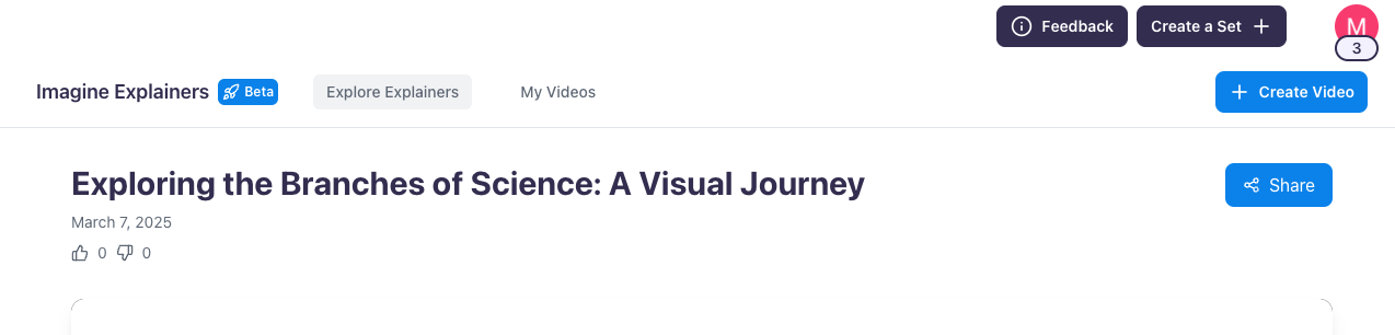 You may also explore other explainer videos that have been created by other users, you can go to Explore Explainers above the video title Image showing the top part of the page, Explore Explainers highlighted
