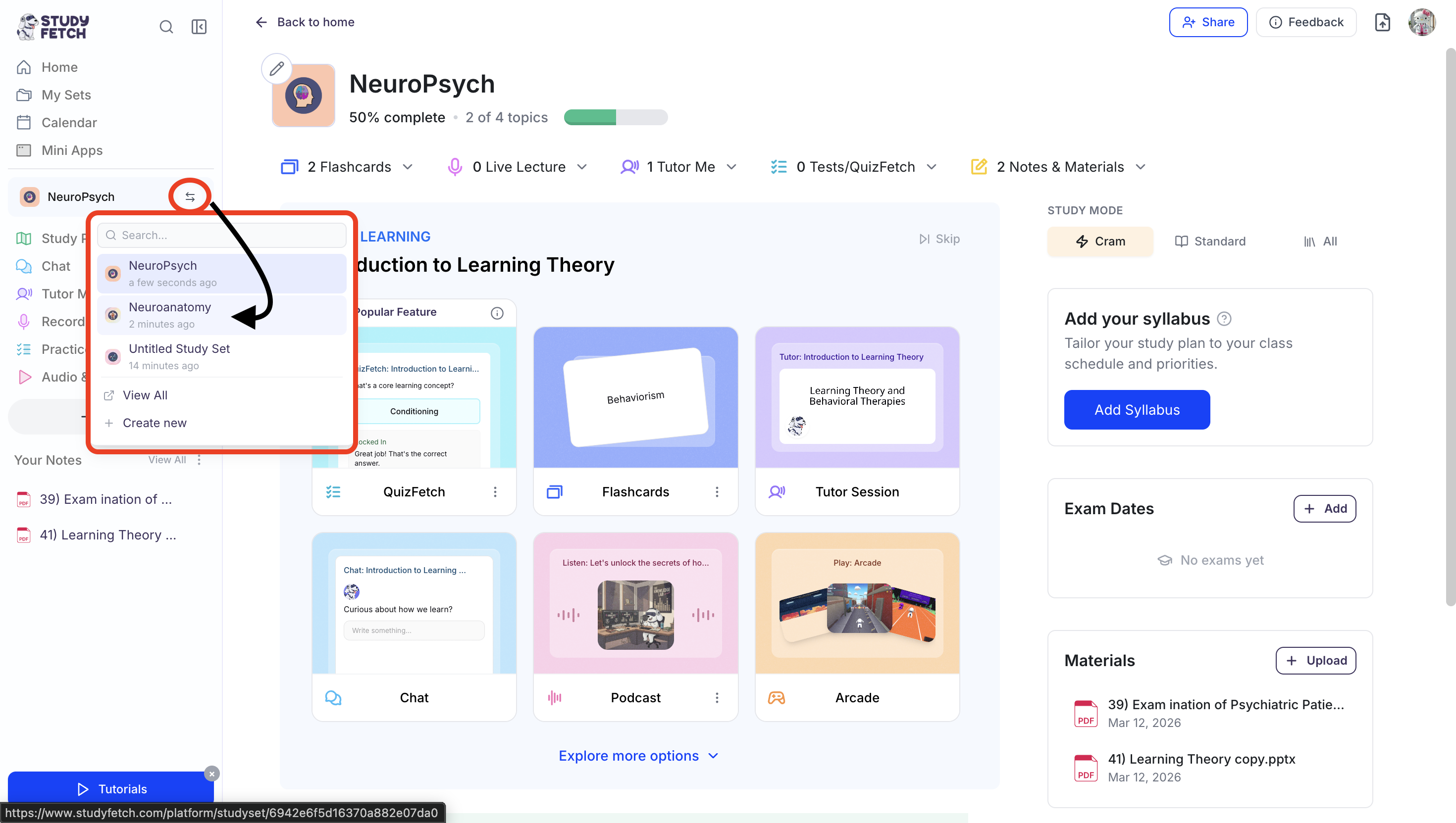 Creating a Study Set Tutorial - StudyFetch