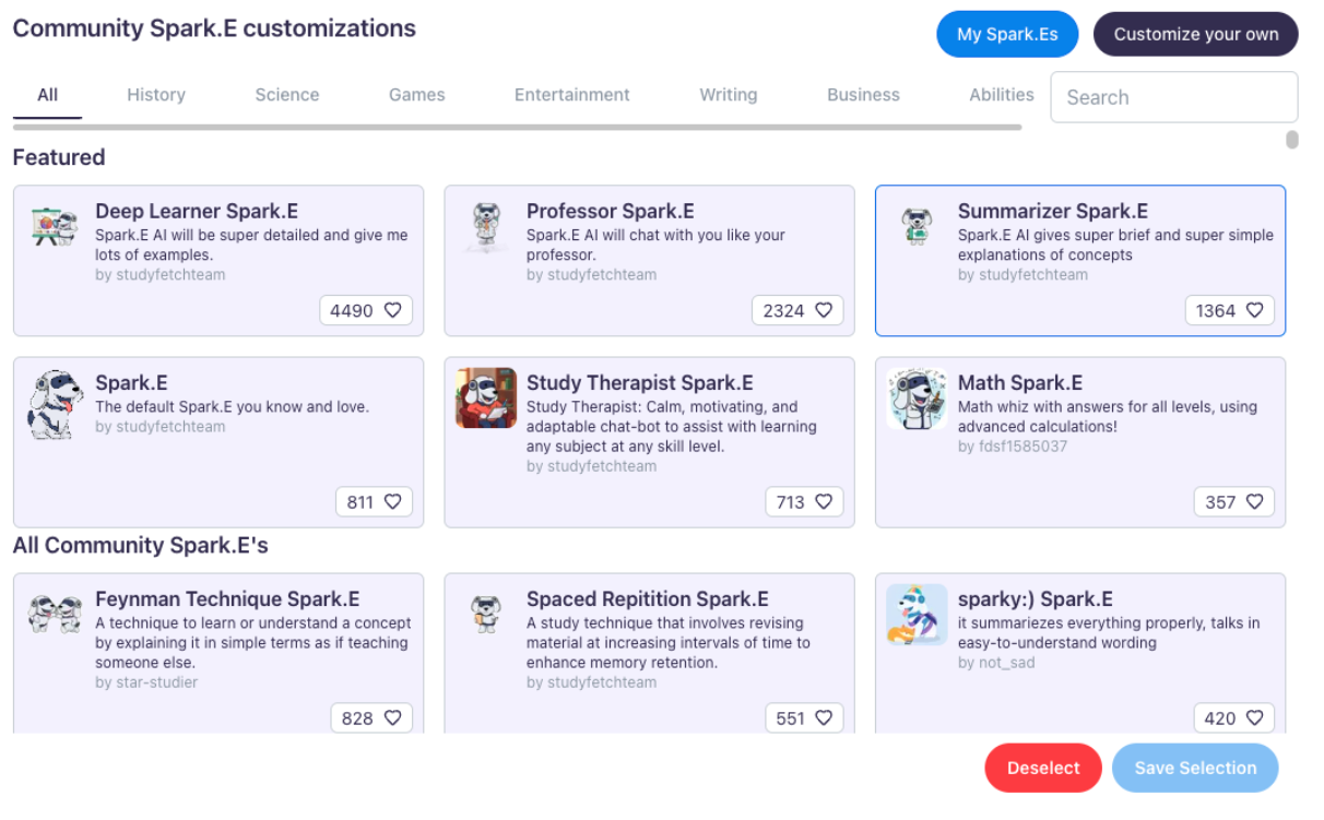 Choose among the AI Tutor Persona Presets Image of the AI Tutor Persona prompt