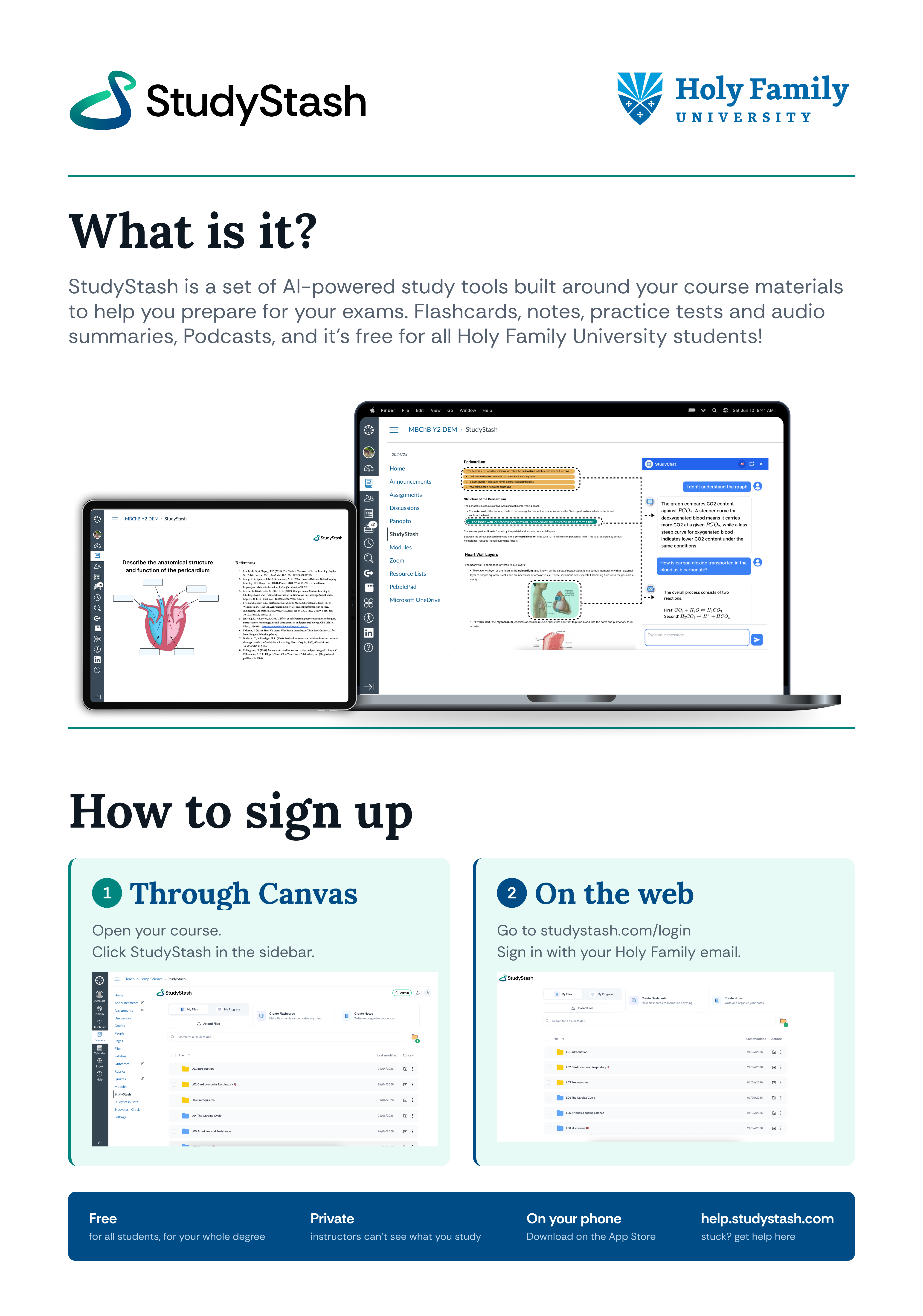 An example printable A4 poster explaining what StudyStash is and how to sign up