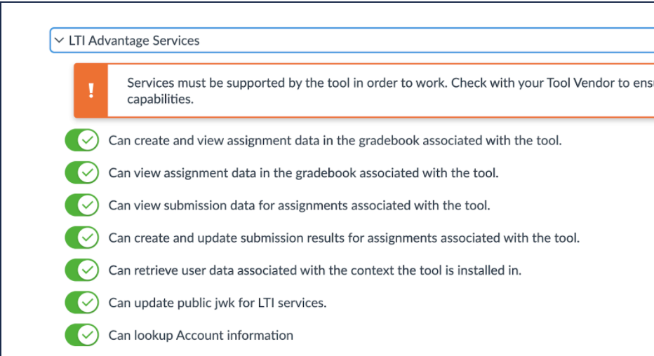 Canvas LTI Integration Guide (LTI) — screenshot