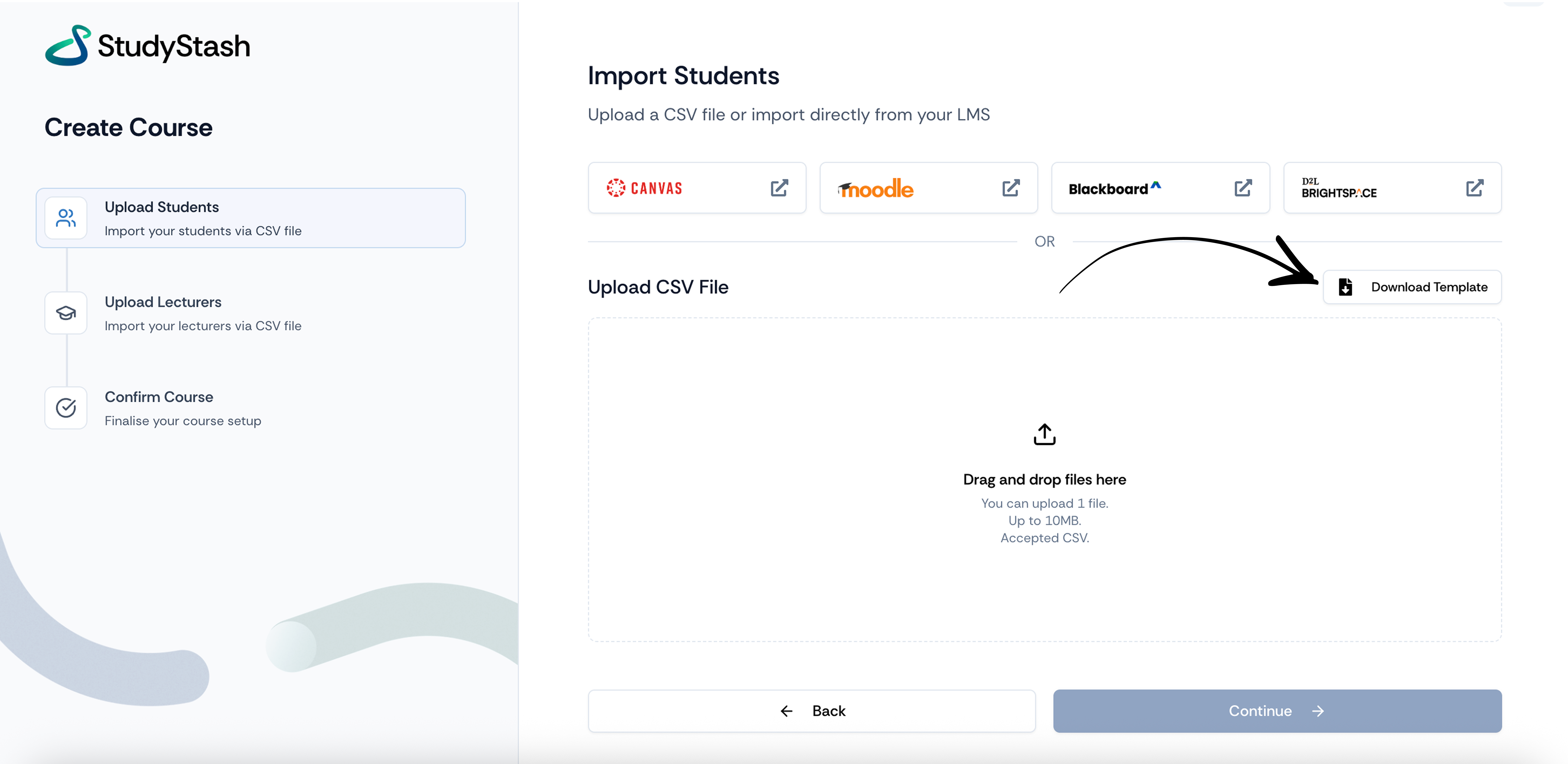 Download Template Button