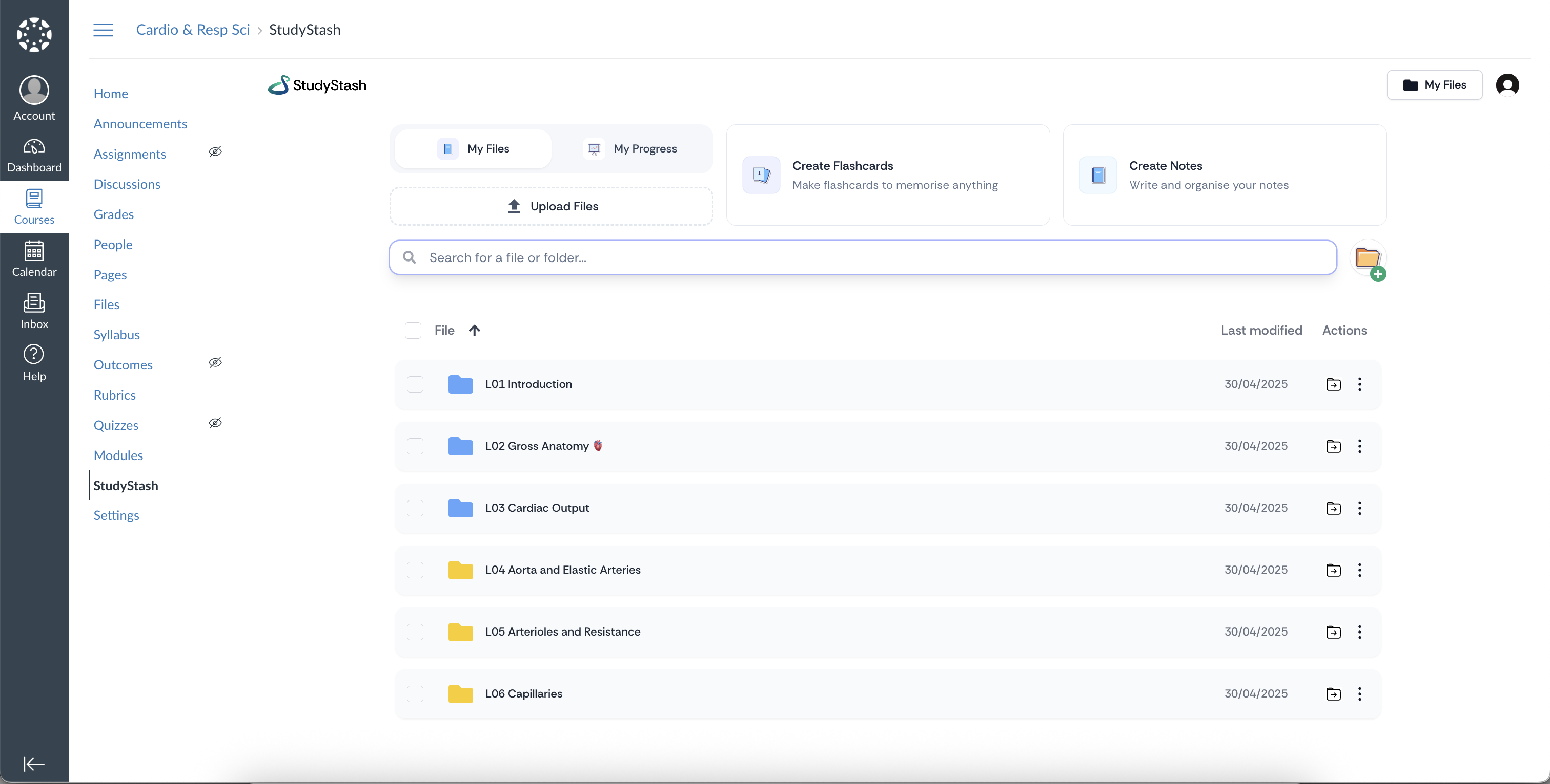 StudyStash when integrated with Canvas