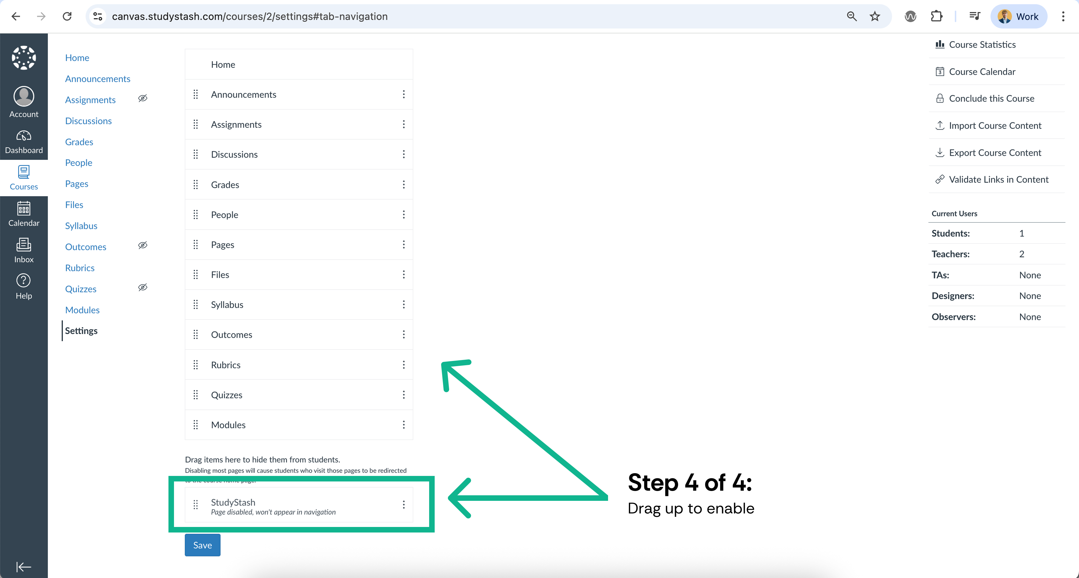 How do I enable StudyStash in my Canvas course? — screenshot 4